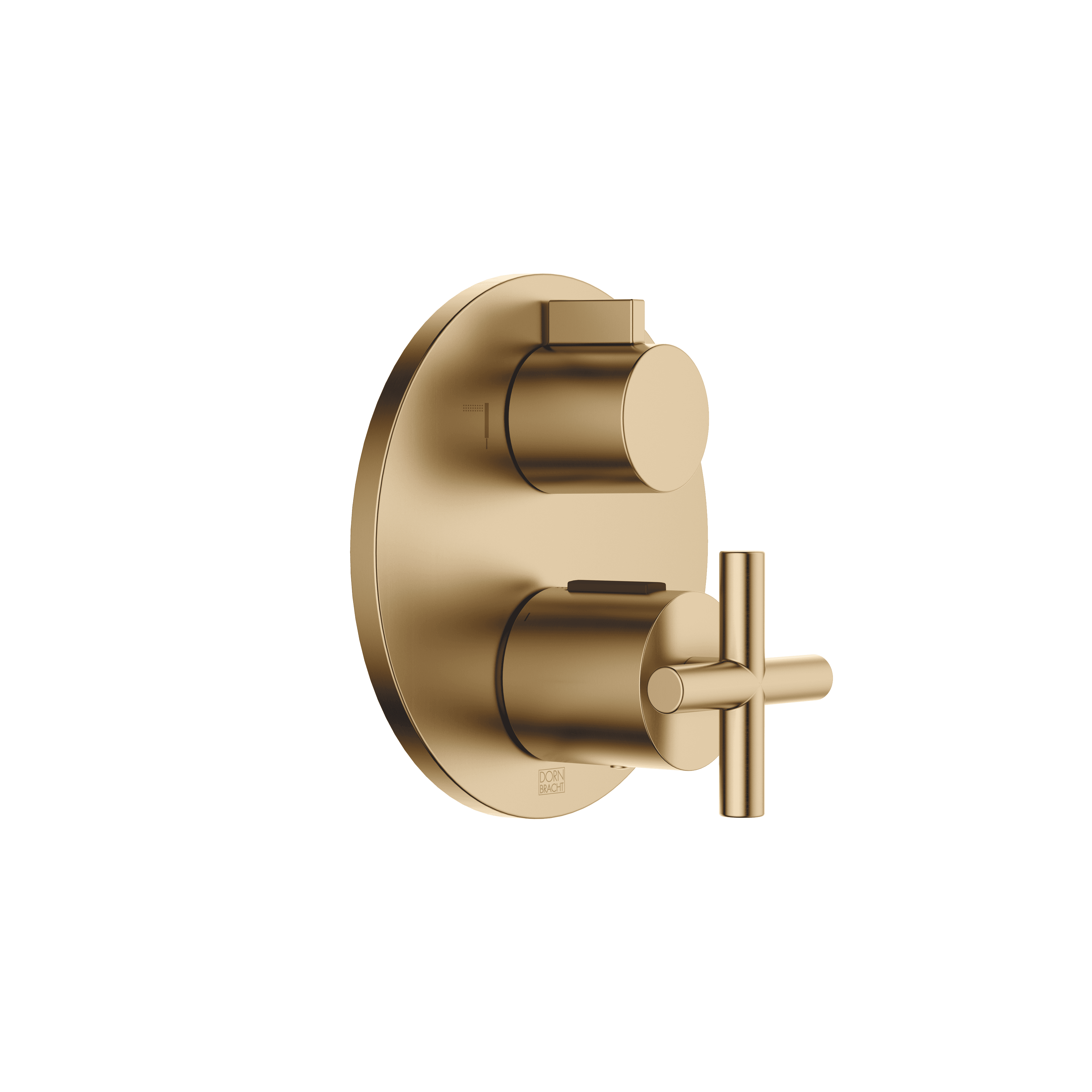 TARA Concealed thermostat with two function volume control in Brushed Dark Brass (PVD)
