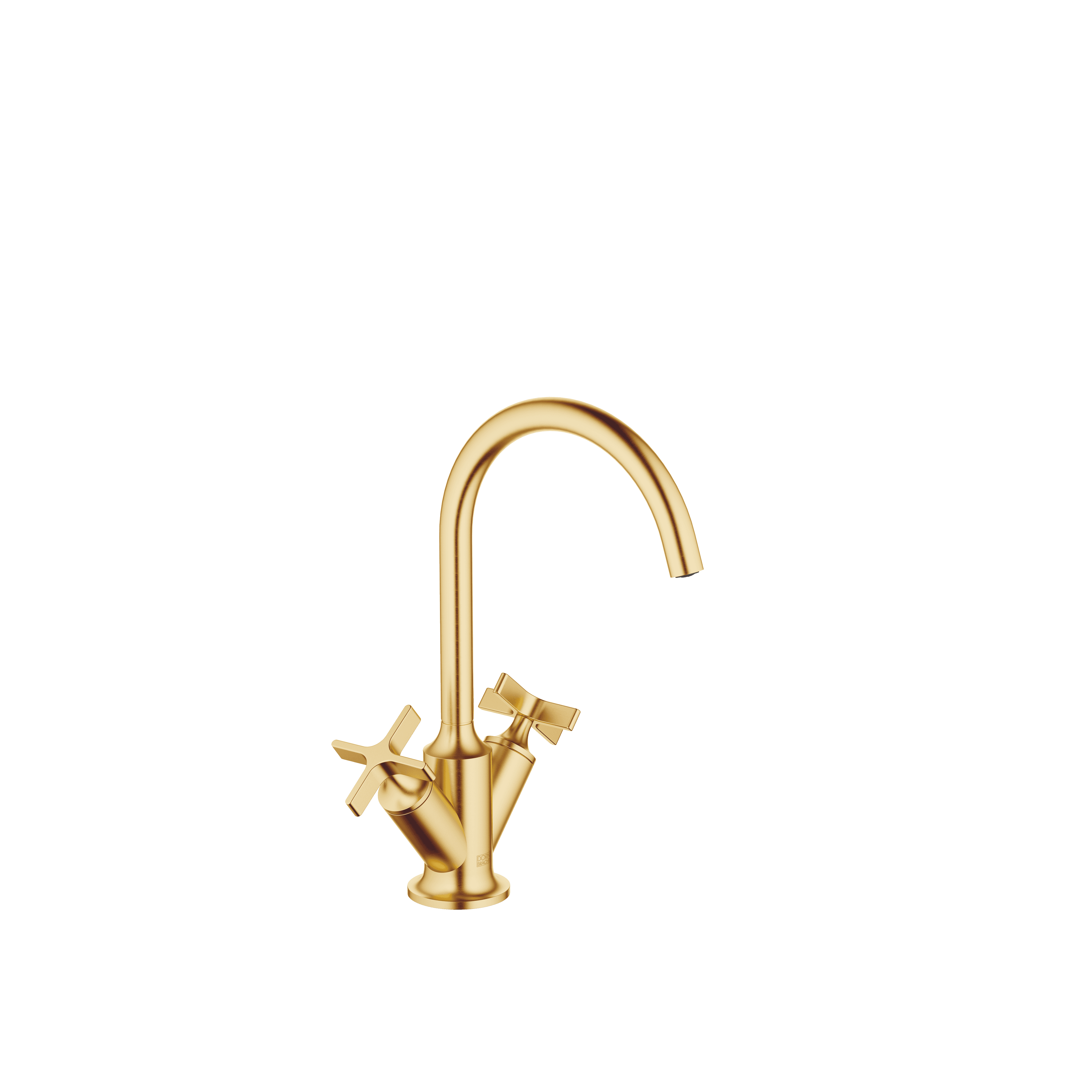 VAIA Single-hole basin mixer with pop-up waste in Brushed Durabrass (23kt Gold)