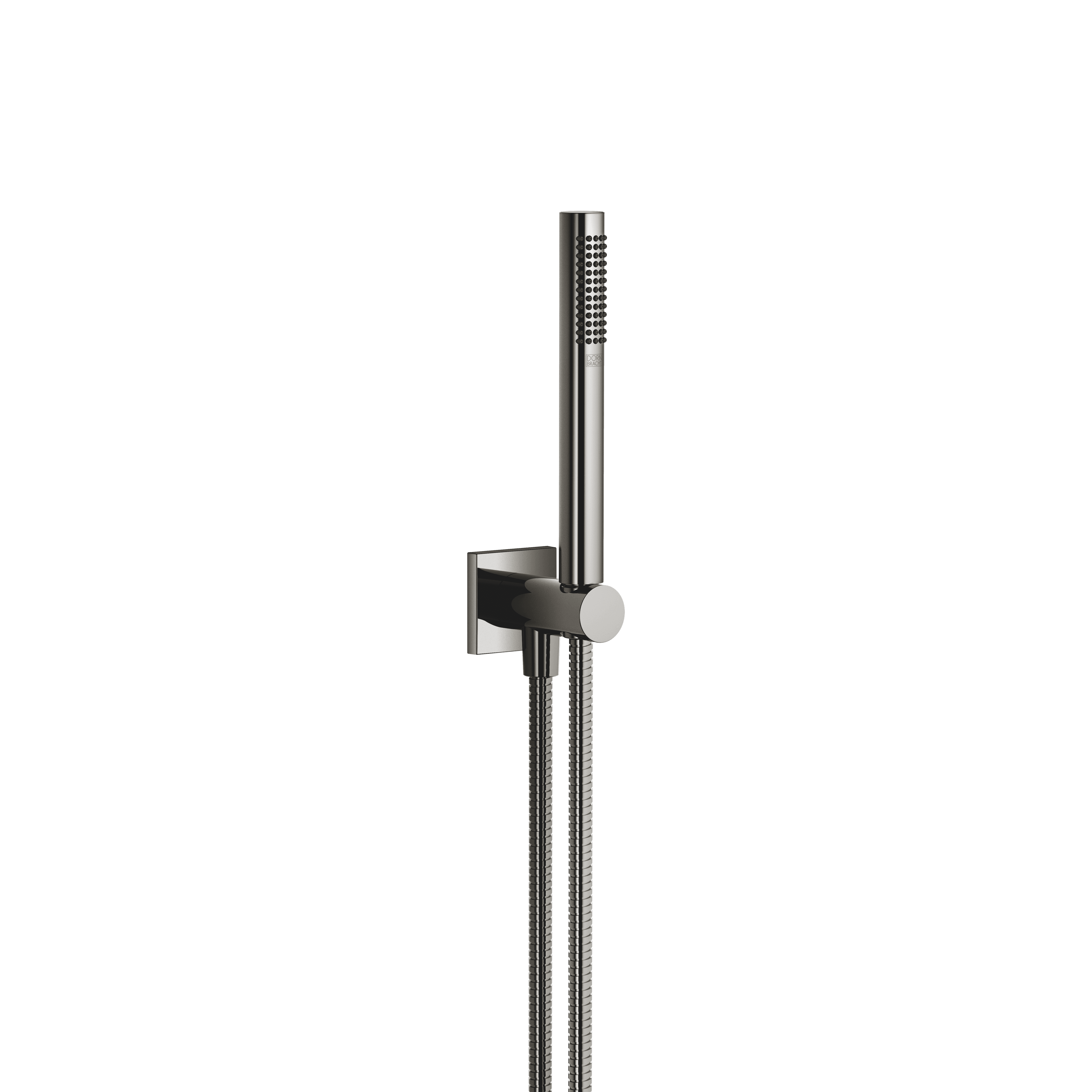 Hand shower set with integrated shower holder FlowReduce in Dark Chrome