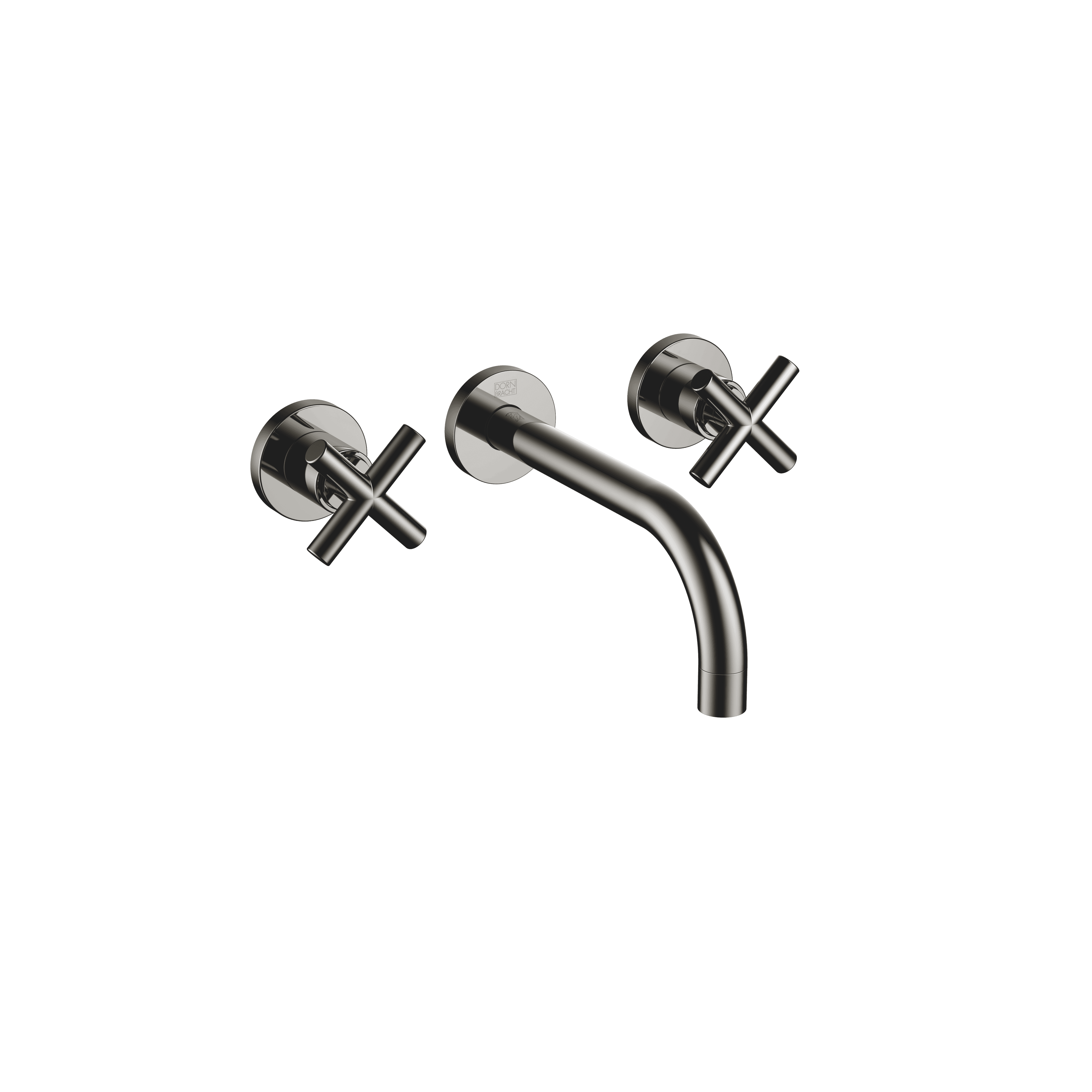 TARA Wall-mounted basin mixer without pop-up waste in Dark Chrome