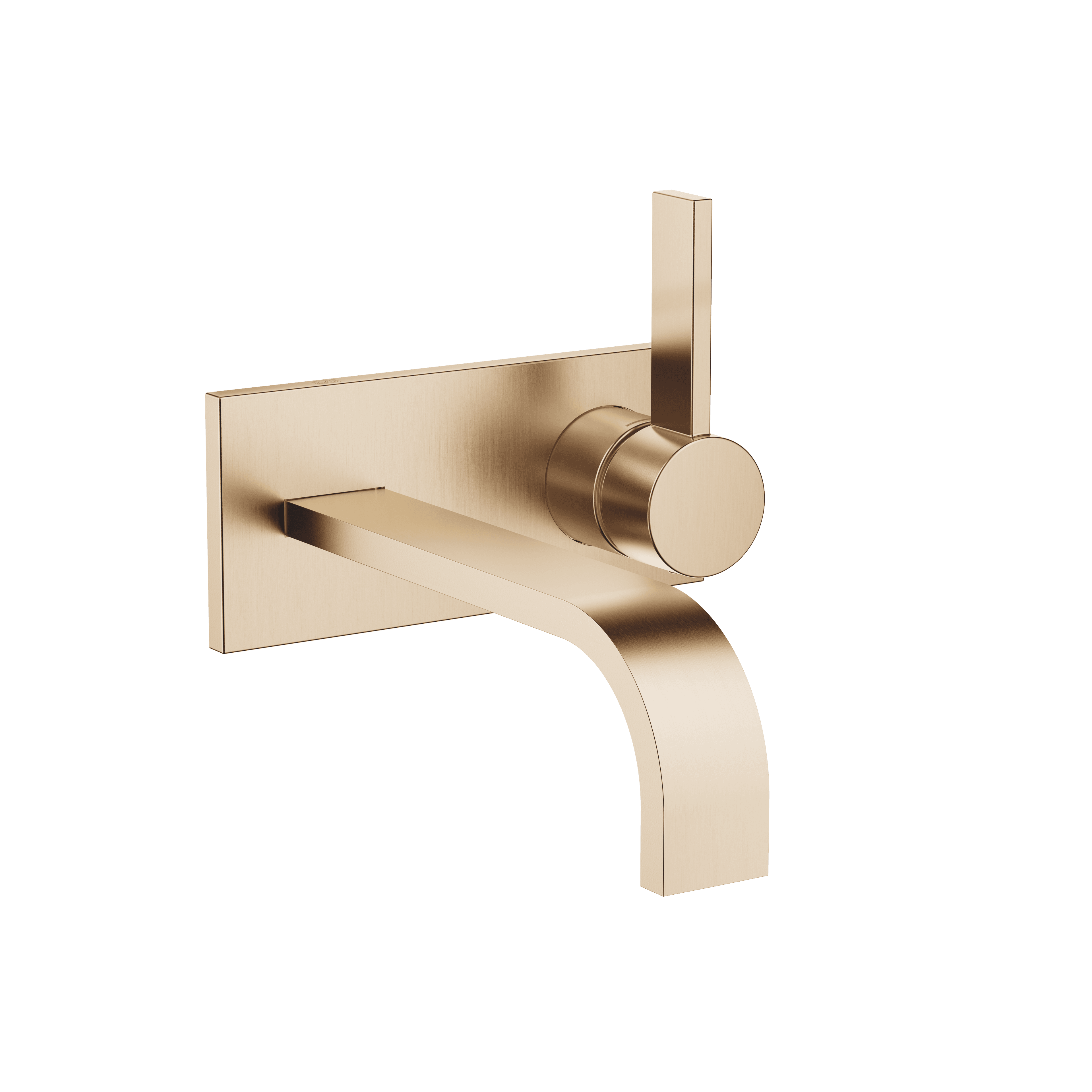 MEM Wall-mounted single-lever basin mixer with cover plate without pop-up waste in Brushed Champagne (22kt Gold)
