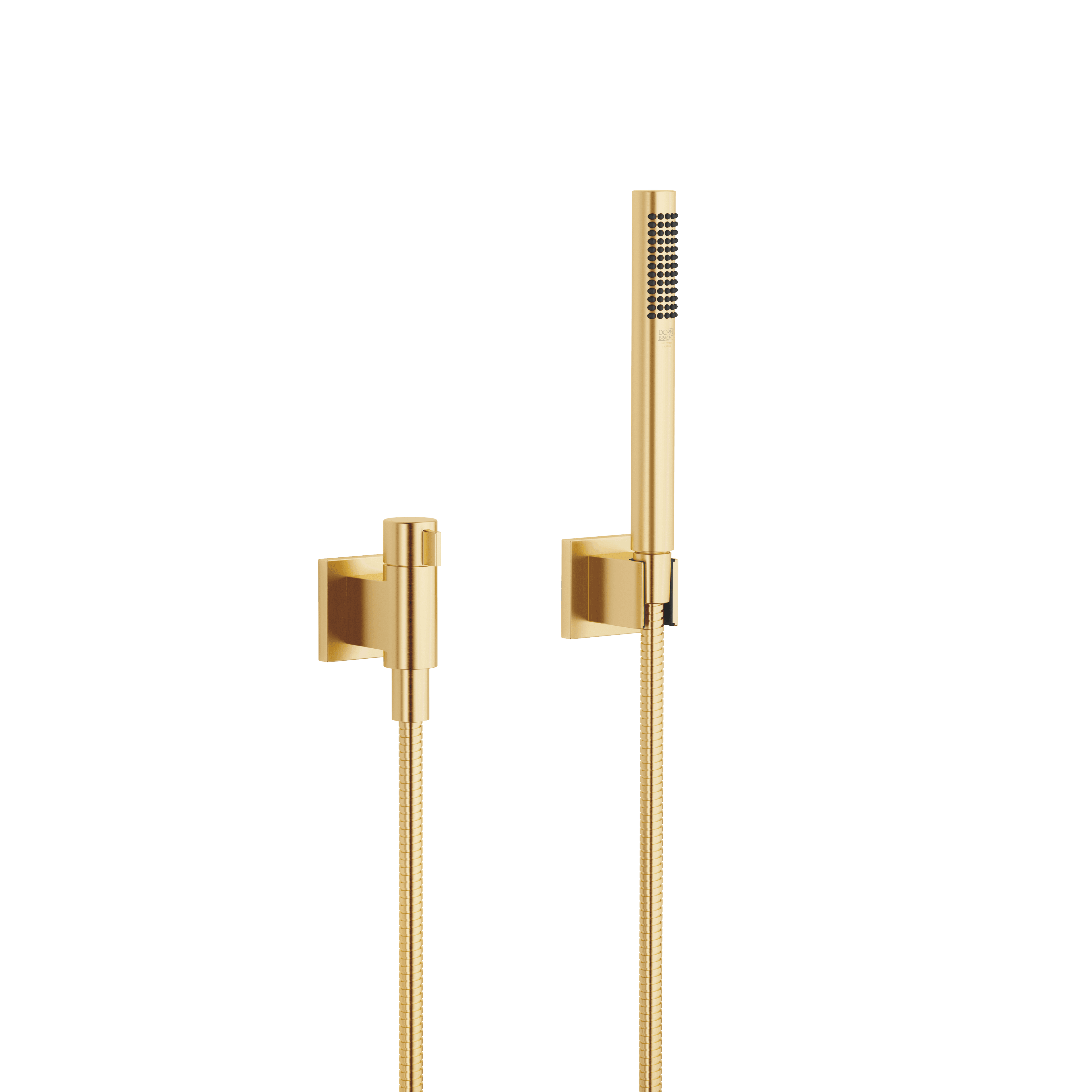 Hand shower set with individual rosettes with volume control in Brushed Durabrass (23kt Gold)