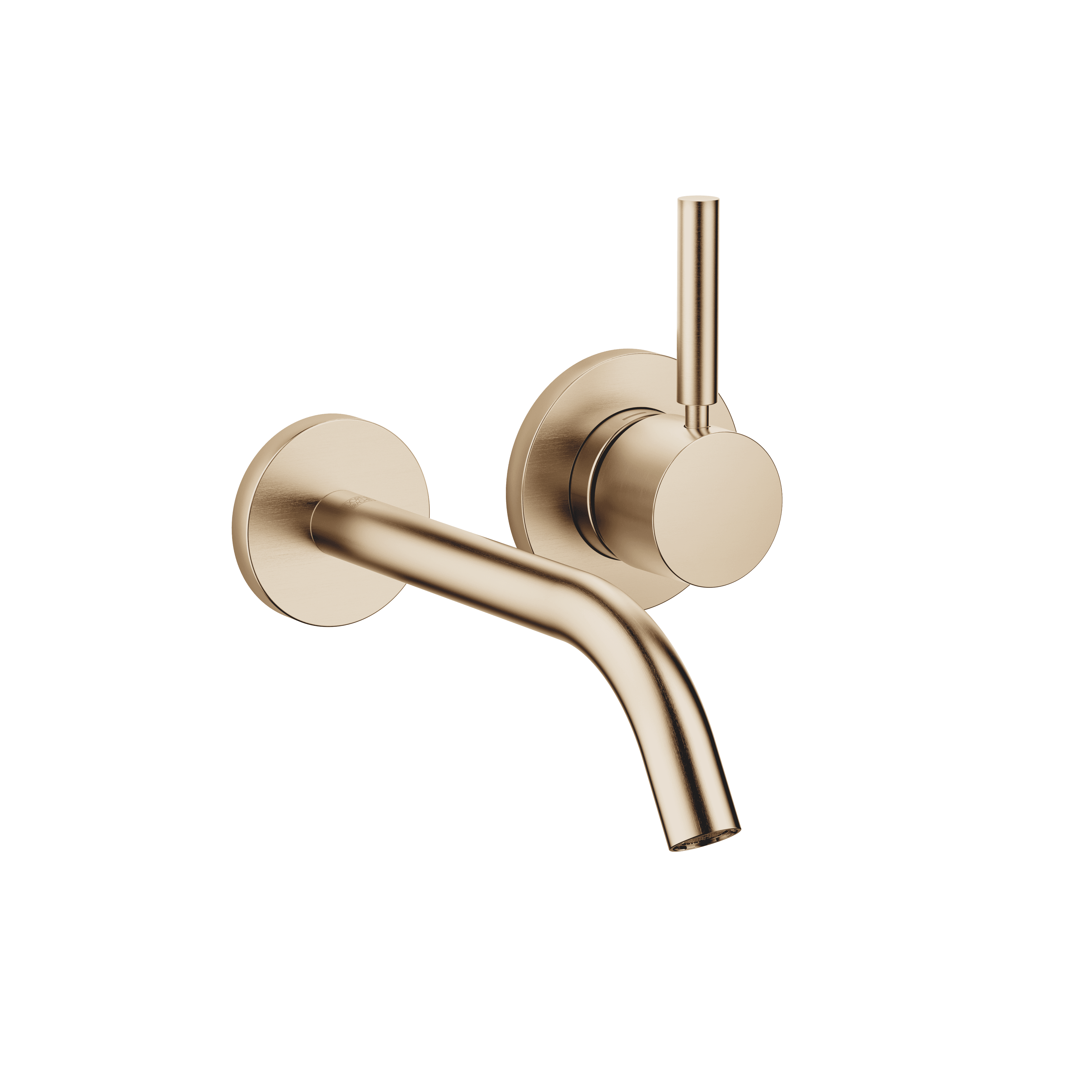 META Wall-mounted single-lever basin mixer without pop-up waste in Brushed Light Gold (PVD)