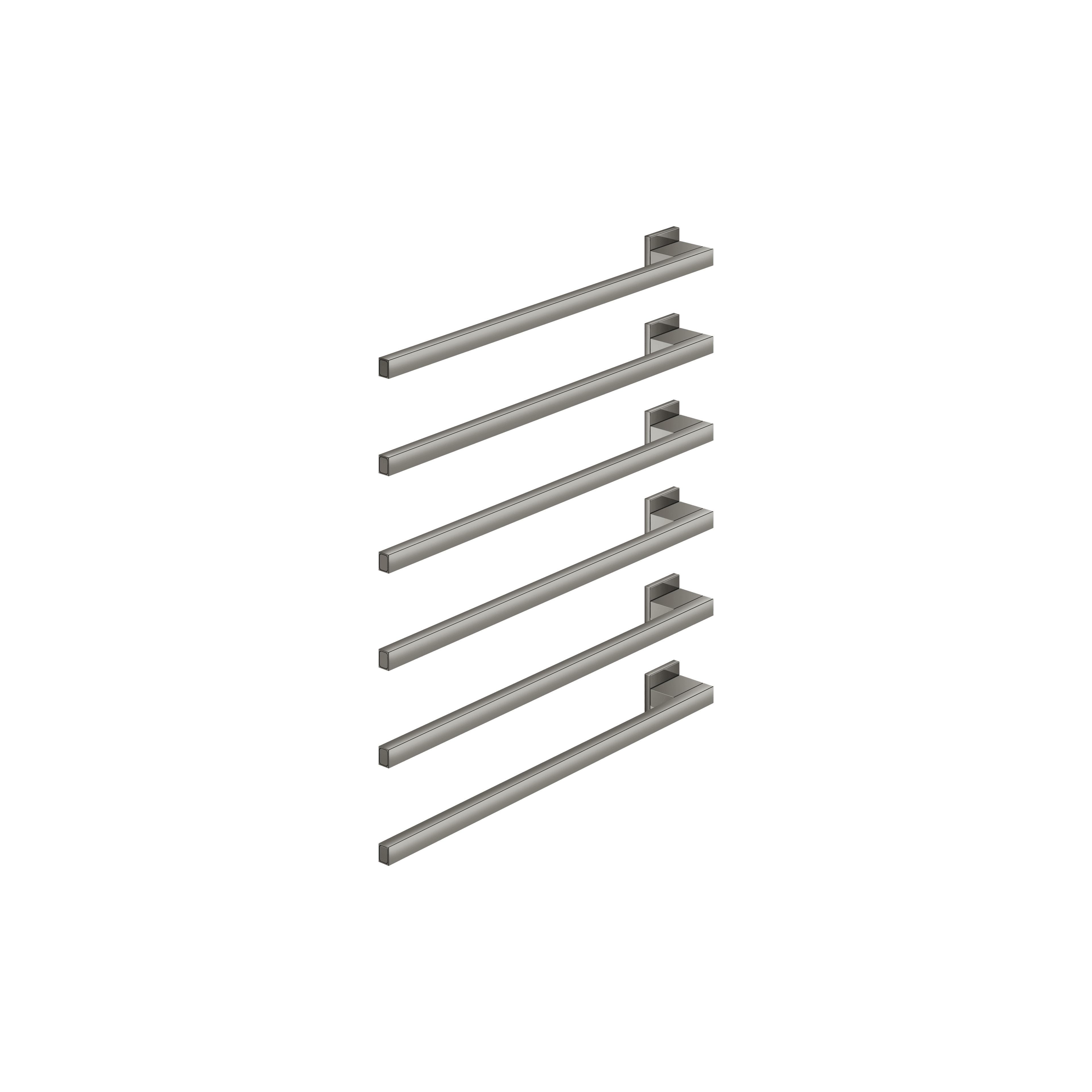 Towel warmer , 6-fold , projection left , without control element in Dark Chrome