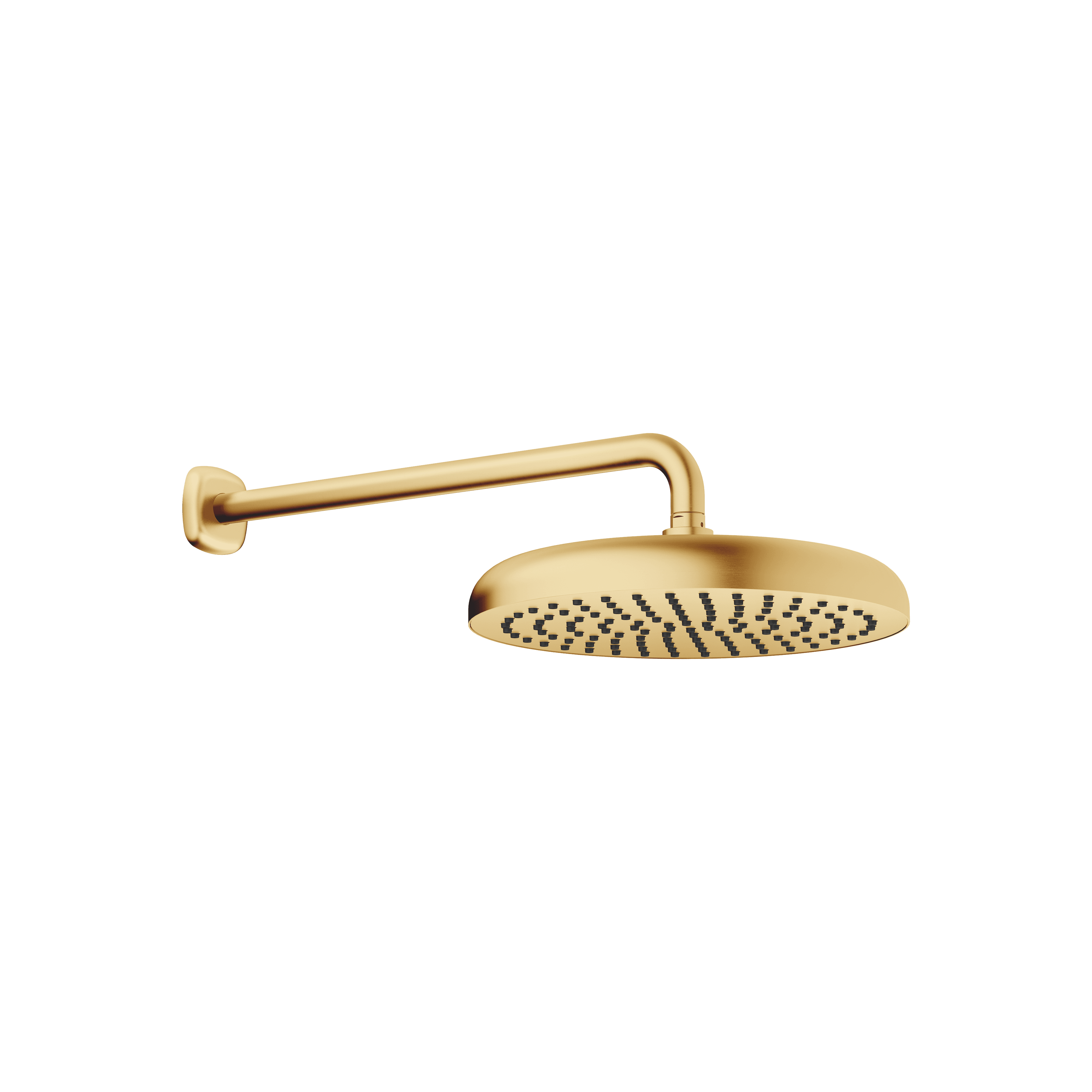 Rain shower with wall fixing FlowReduce in Brushed Durabrass (23kt Gold)