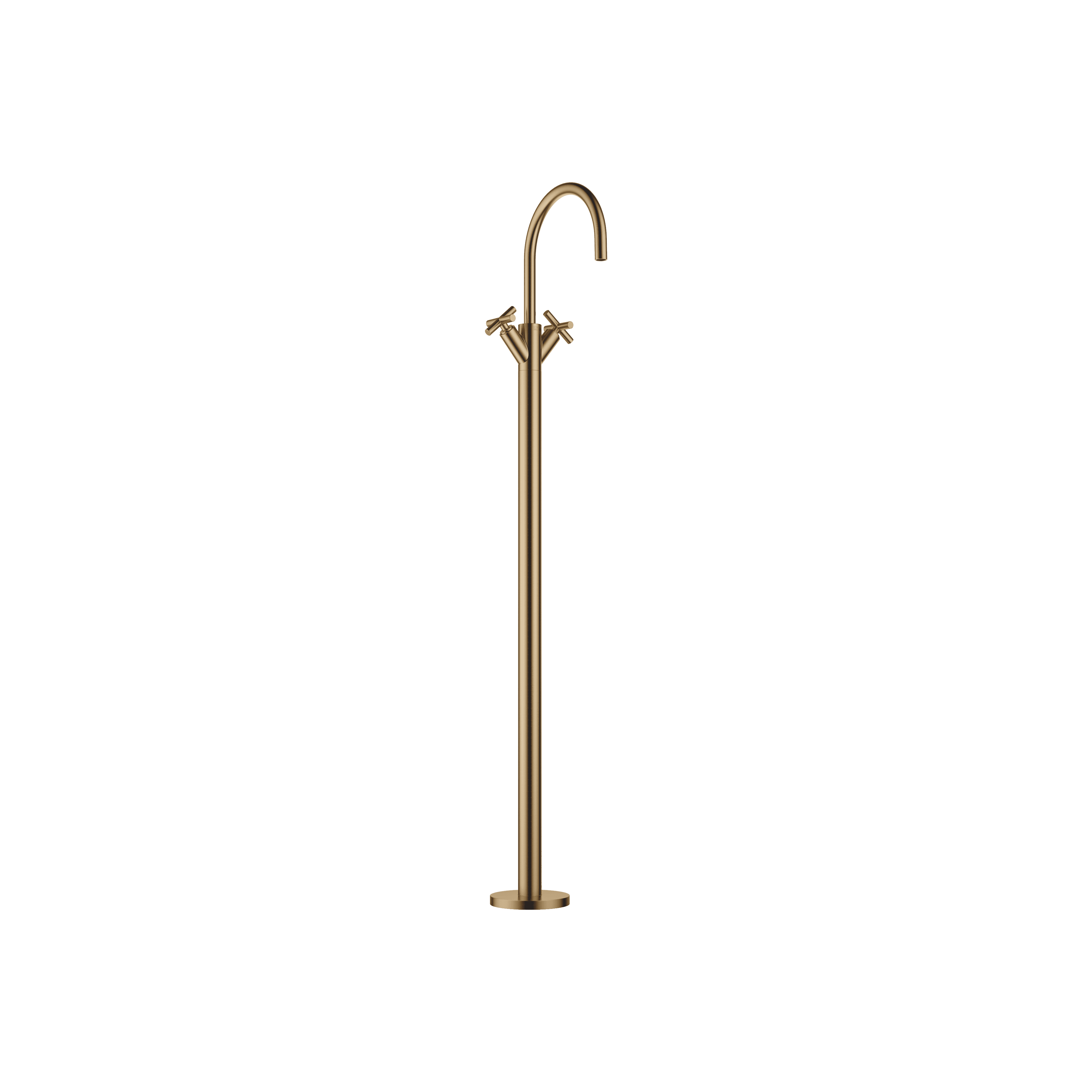 TARA Single-hole basin mixer with stand pipe without pop-up waste in Brushed Dark Brass (PVD)