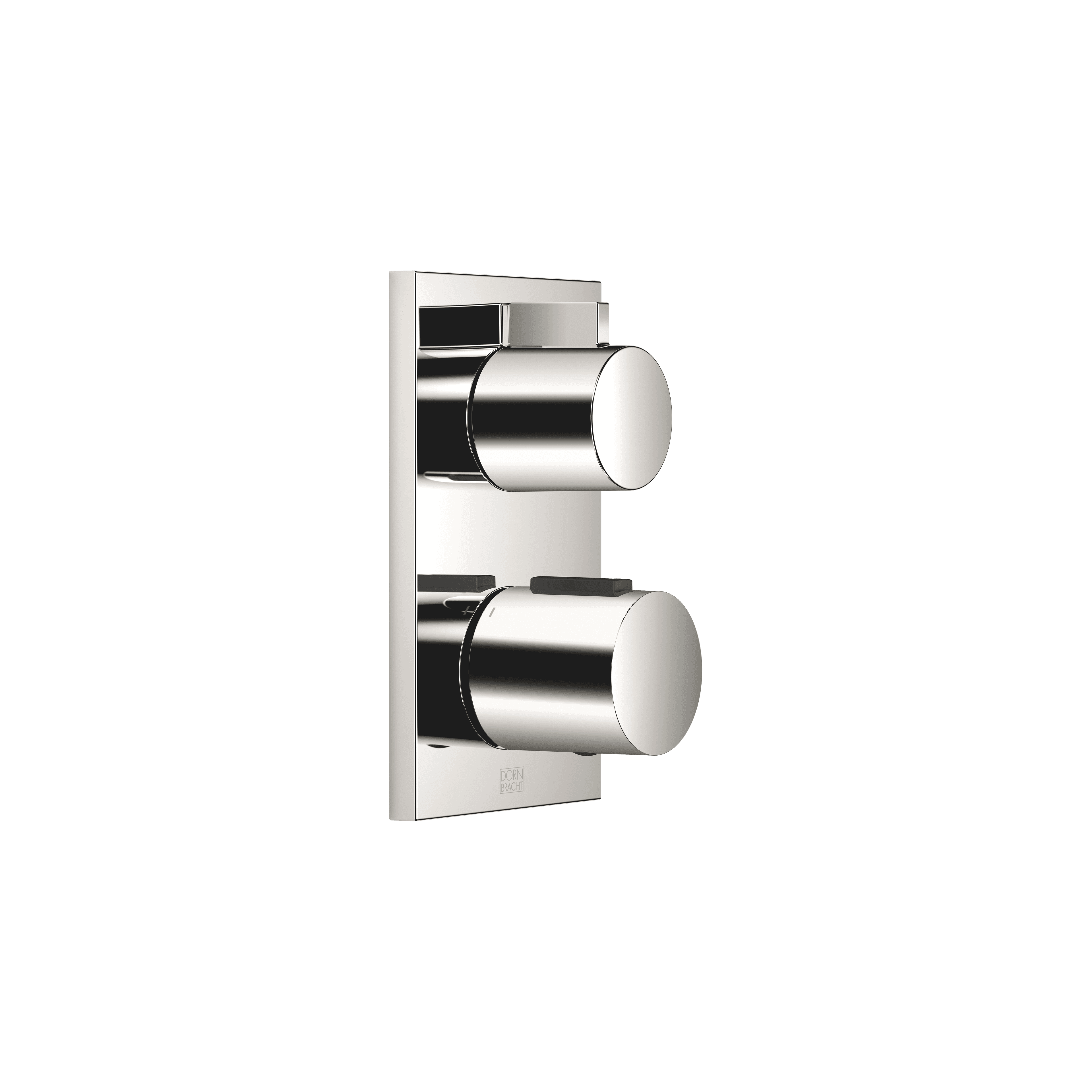 Concealed thermostat with one function volume control in Platinum