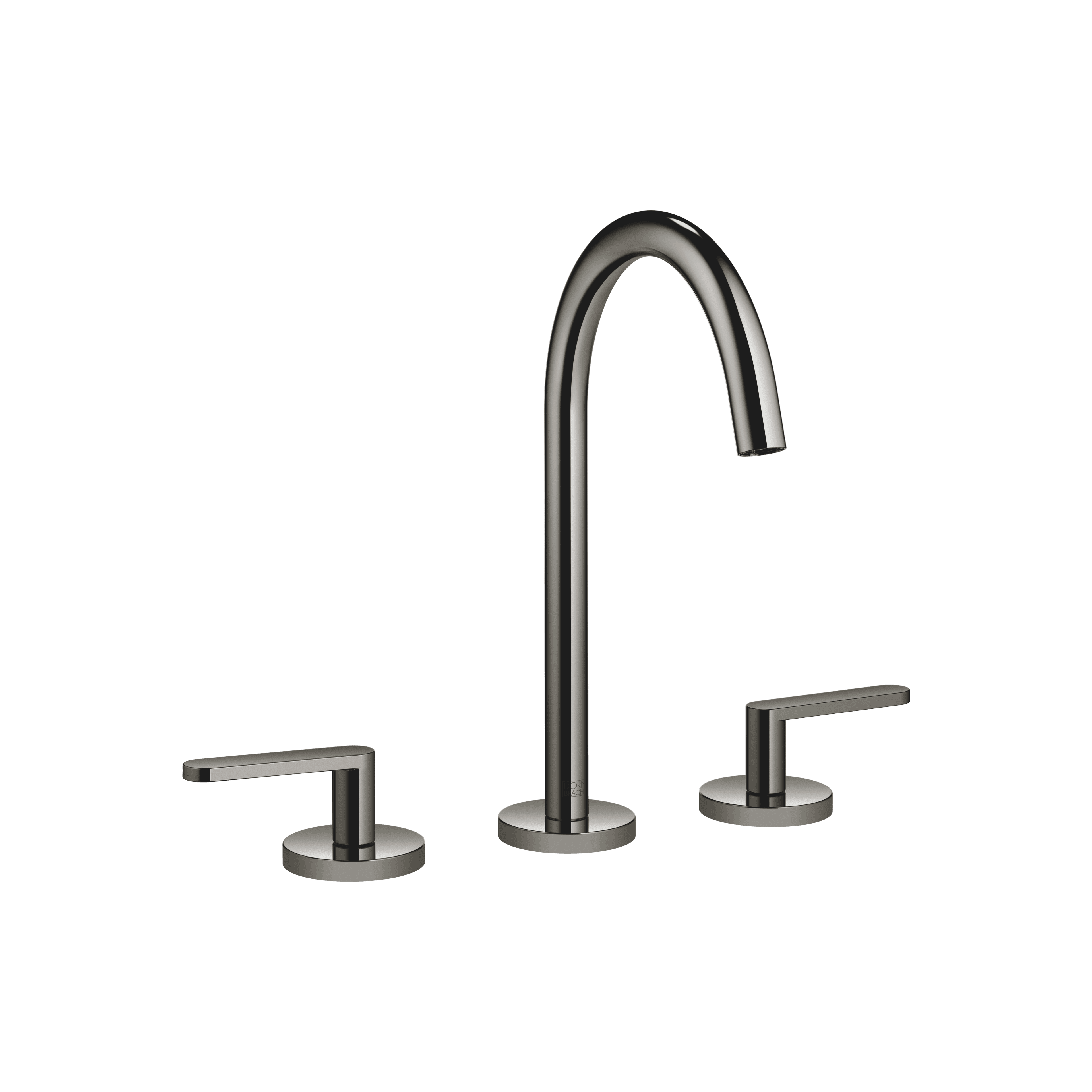 META Three-hole basin mixer with pop-up waste in Dark Chrome