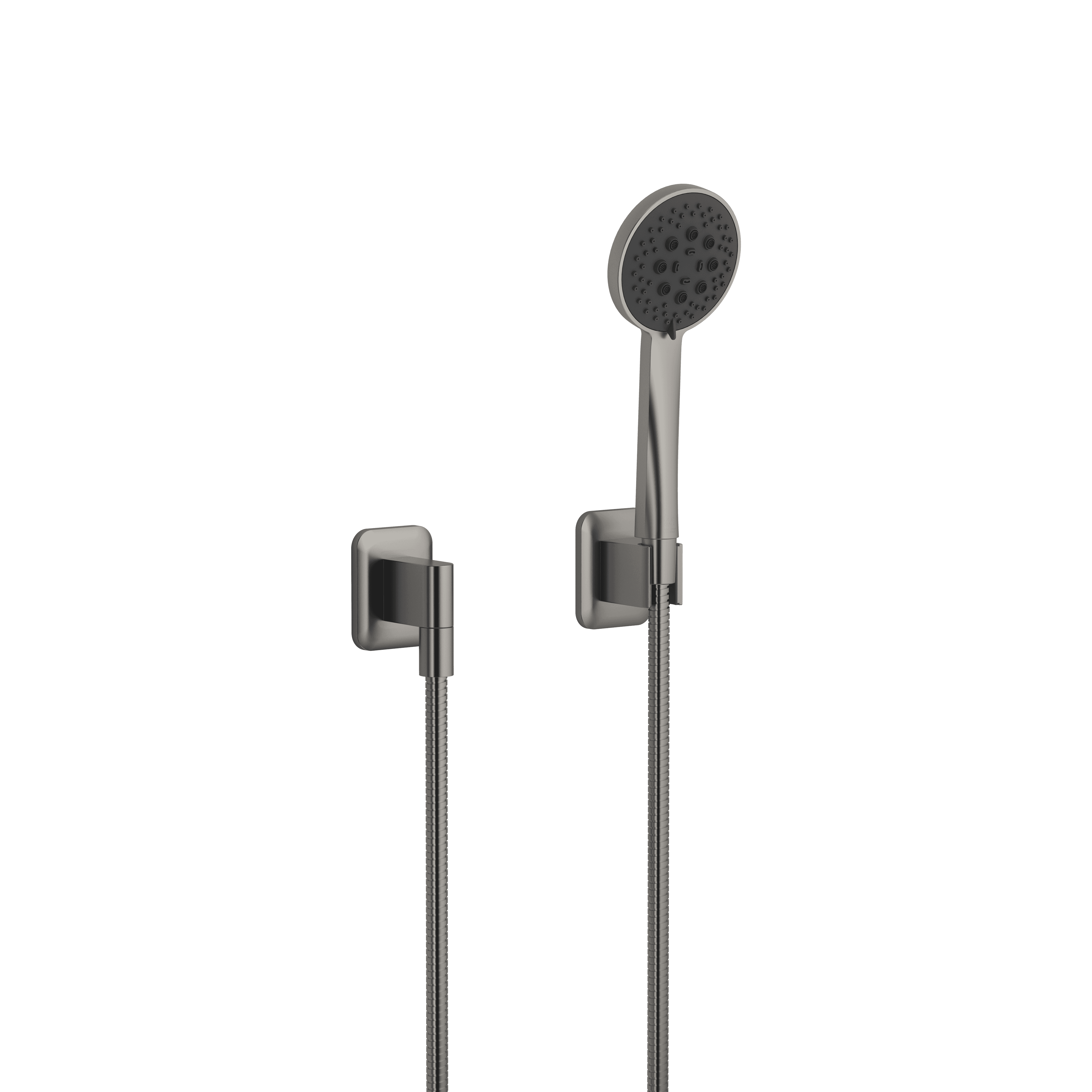 LISSÉ Hand shower set with individual rosettes in Brushed Dark Platinum
