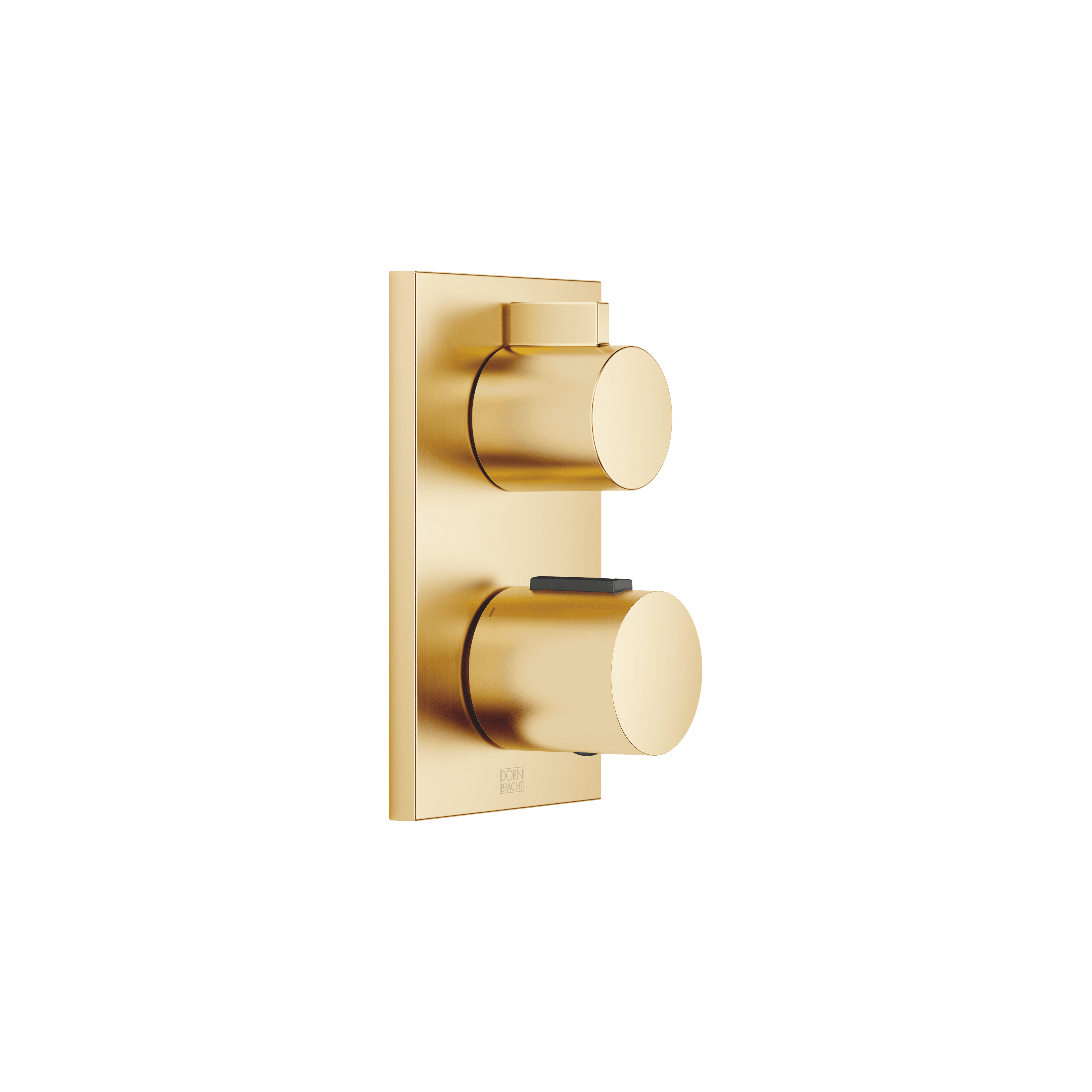 Concealed thermostat with one function volume control in Brushed Gold (PVD)