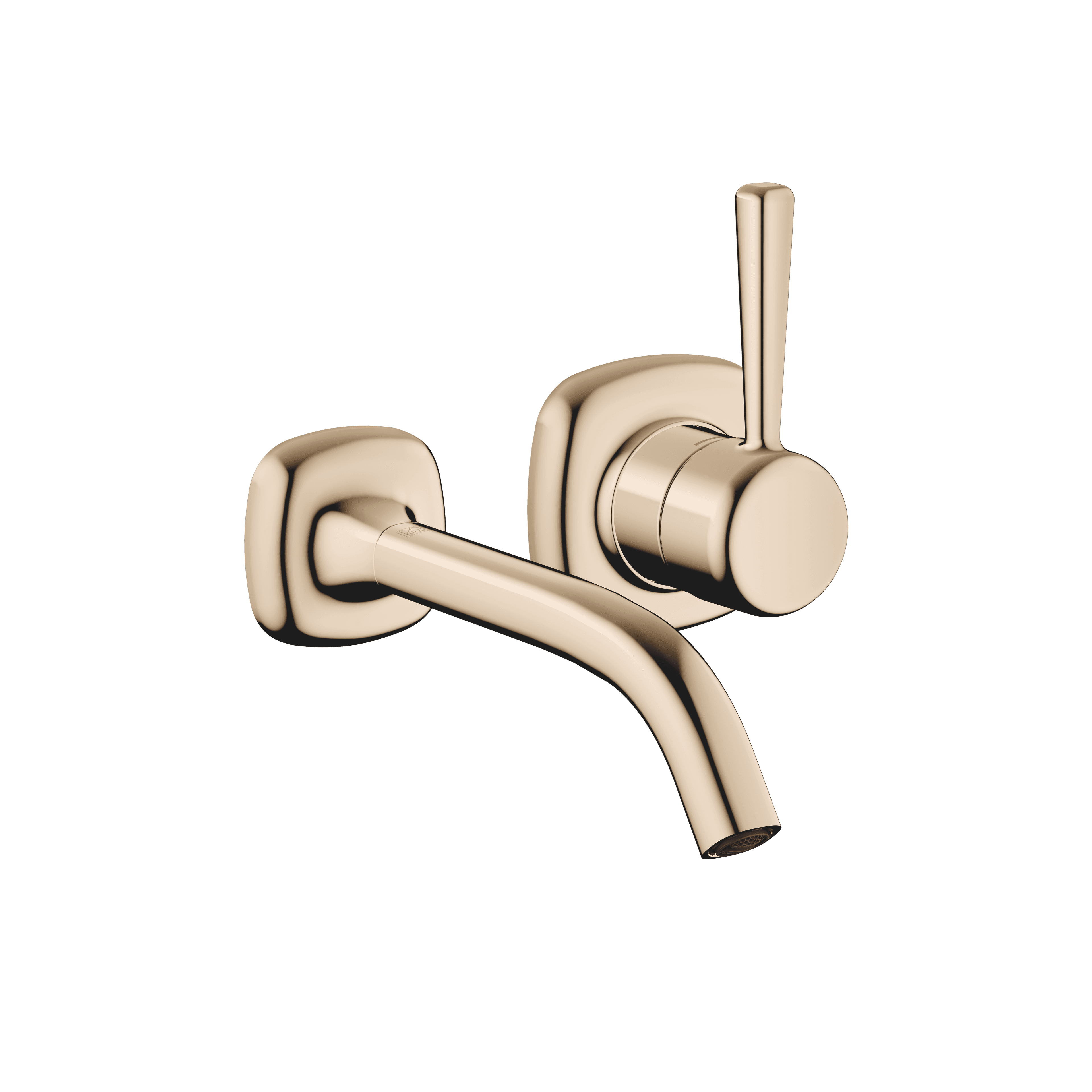 COYA Wall-mounted single-lever basin mixer without pop-up waste in Champagne (22kt Gold)