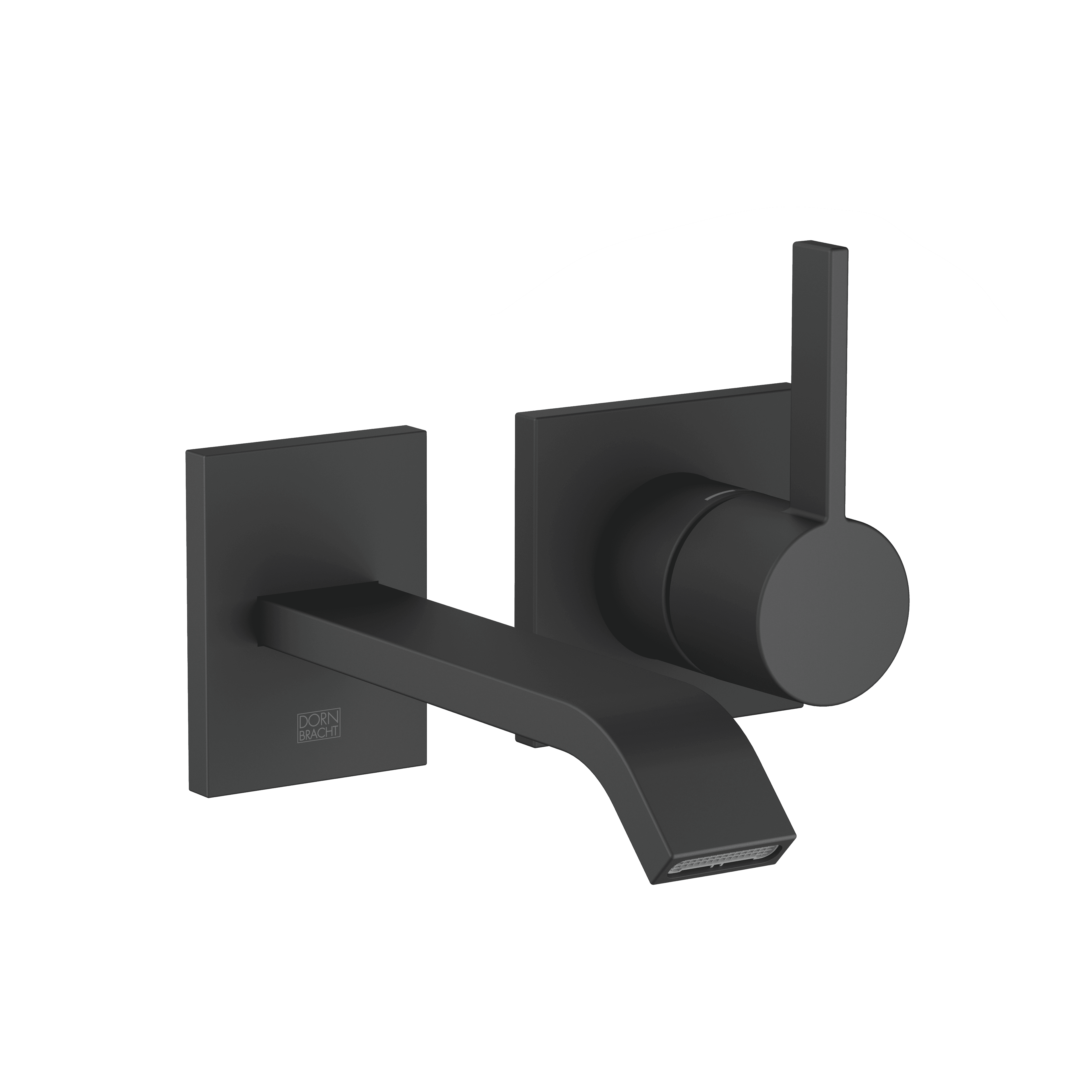 IMO Wall-mounted single-lever basin mixer without pop-up waste in Matte Black