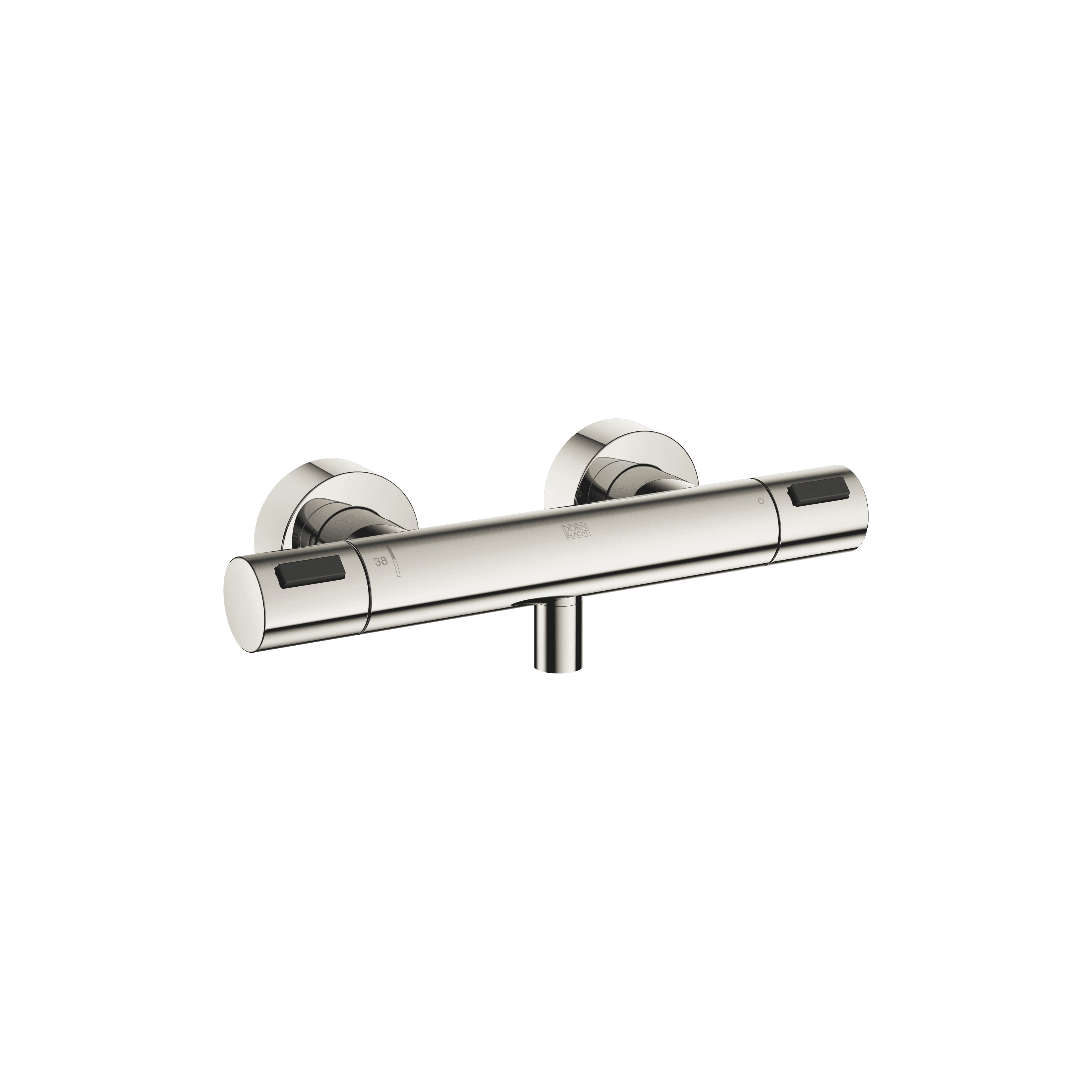 Shower thermostat for wall mounting in Platinum
