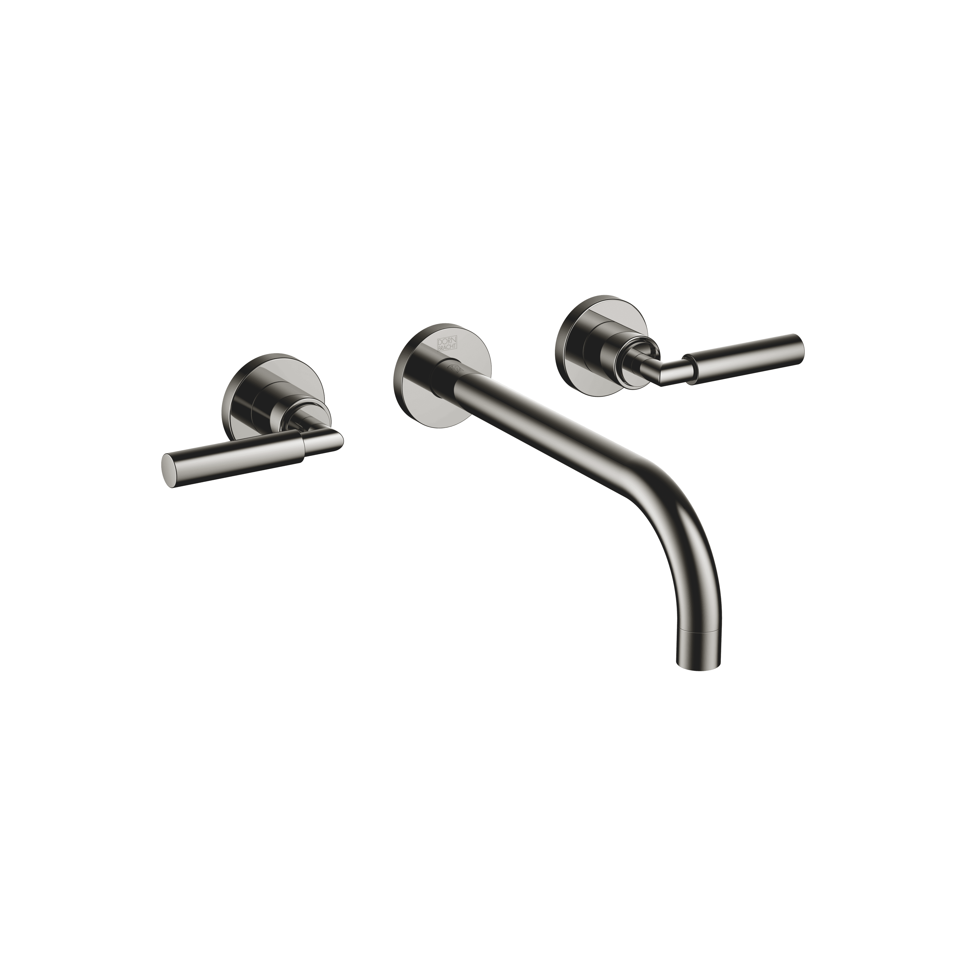 TARA Wall-mounted basin mixer without pop-up waste in Dark Chrome