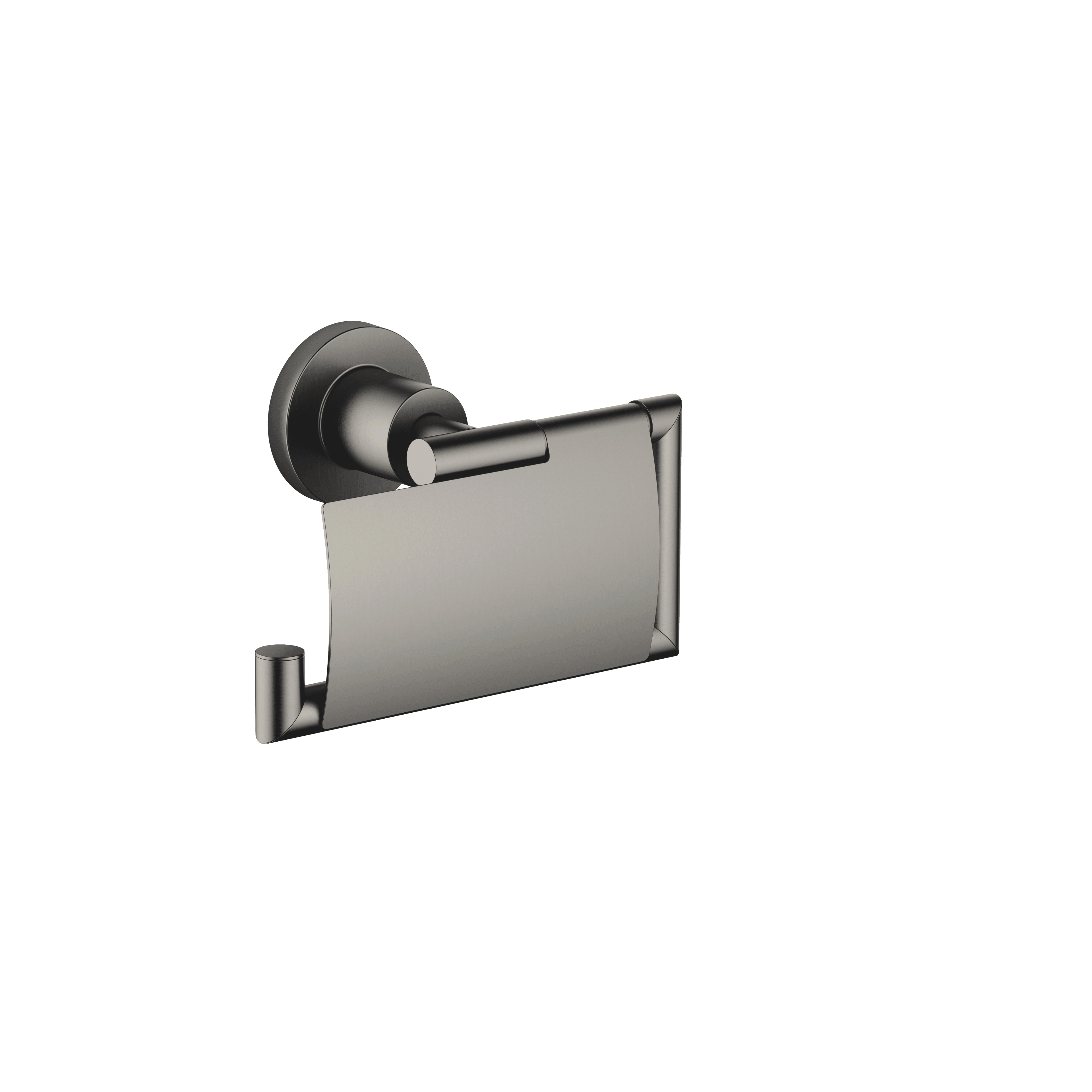 TARA Tissue holder with cover in Brushed Dark Platinum