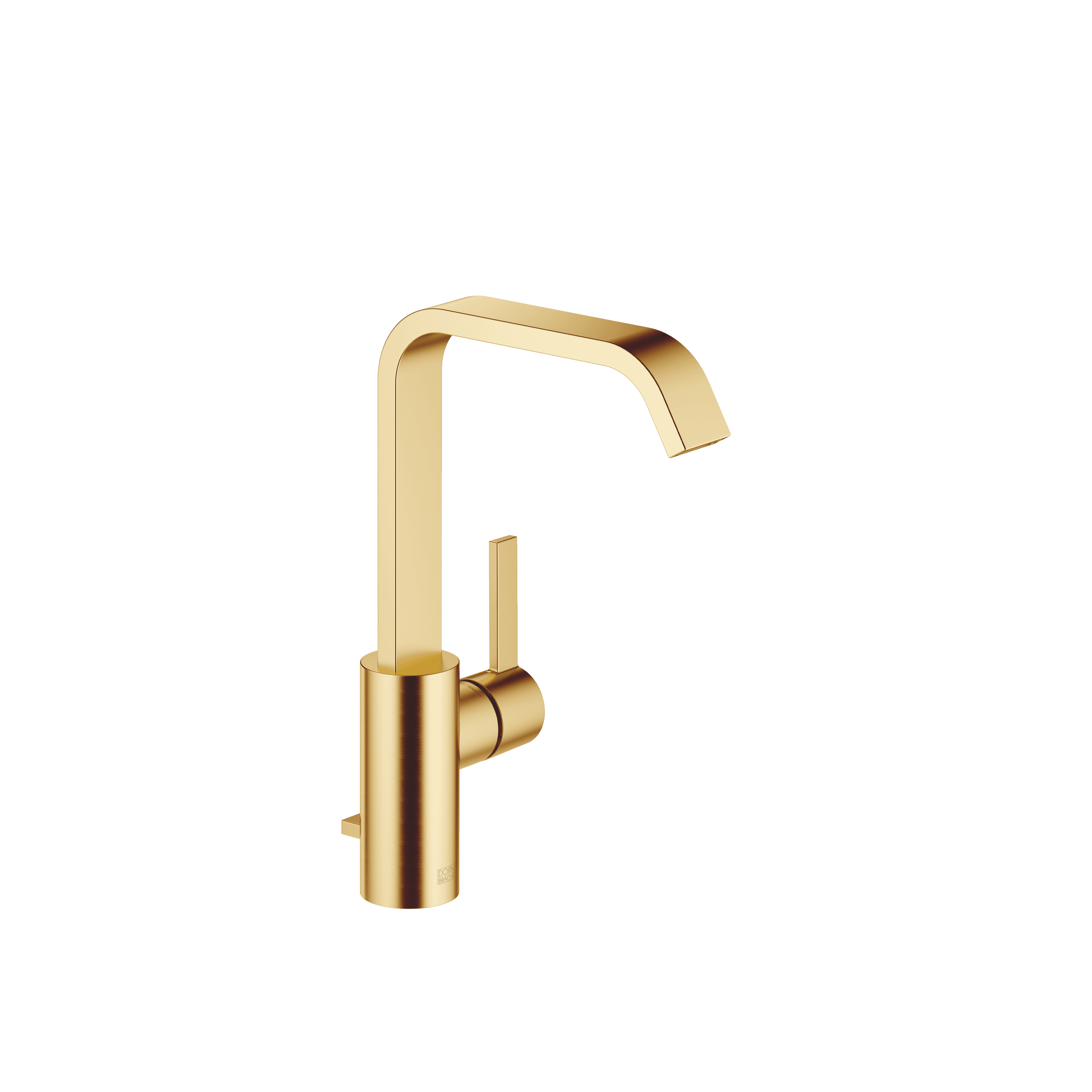 IMO Single-lever basin mixer with high spout with pop-up waste in Brushed Gold (PVD)