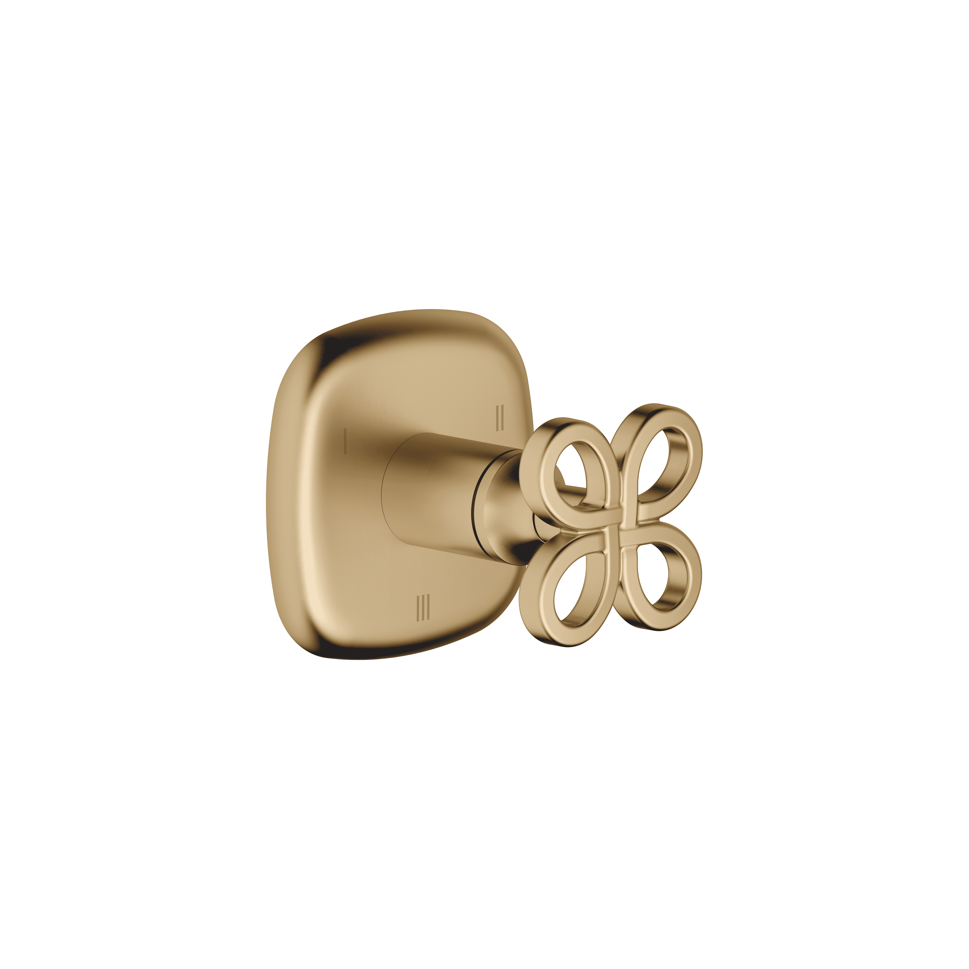 Concealed three-way diverter in Brushed Dark Brass (PVD)