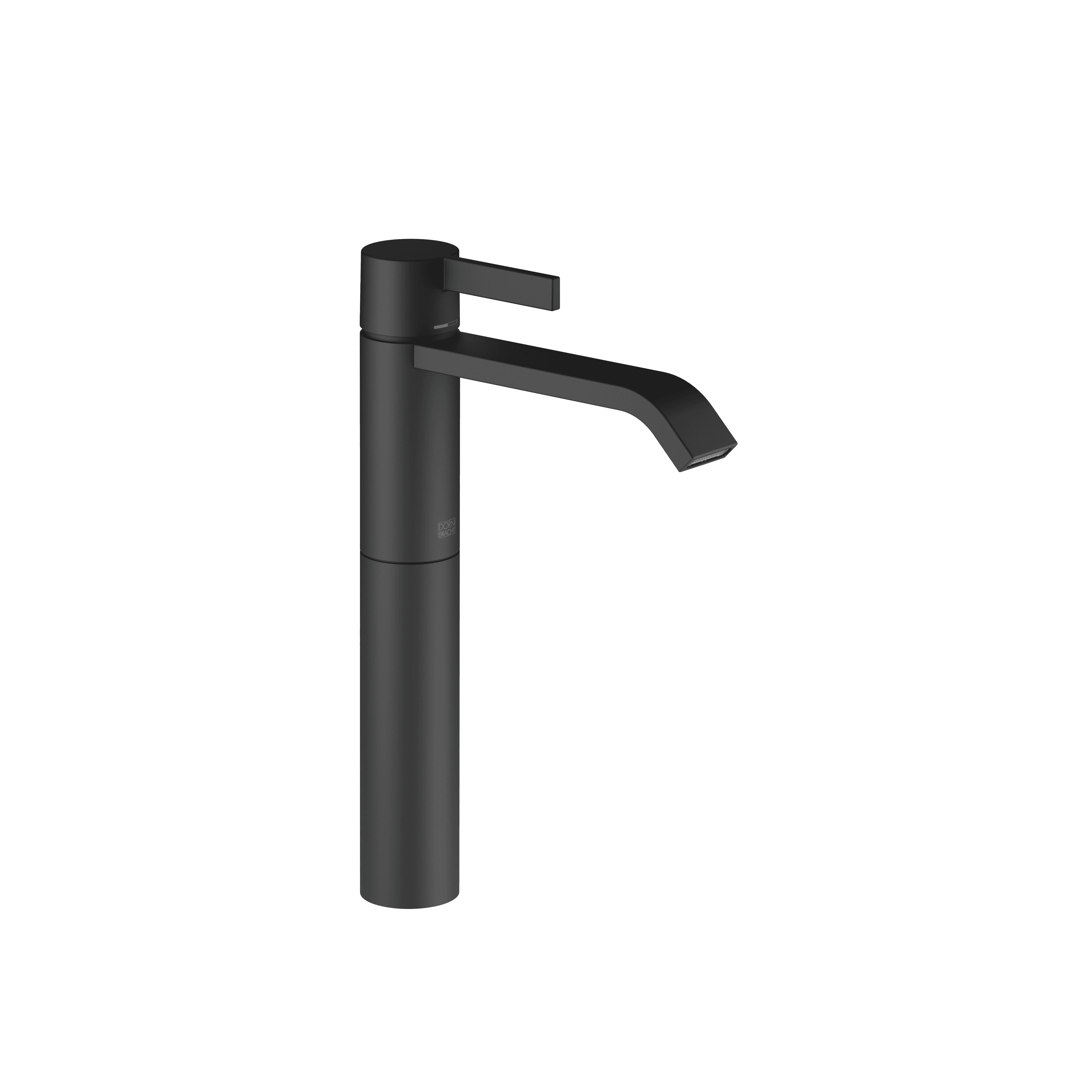 IMO Single-lever basin mixer with raised base without pop-up waste in Matte Black