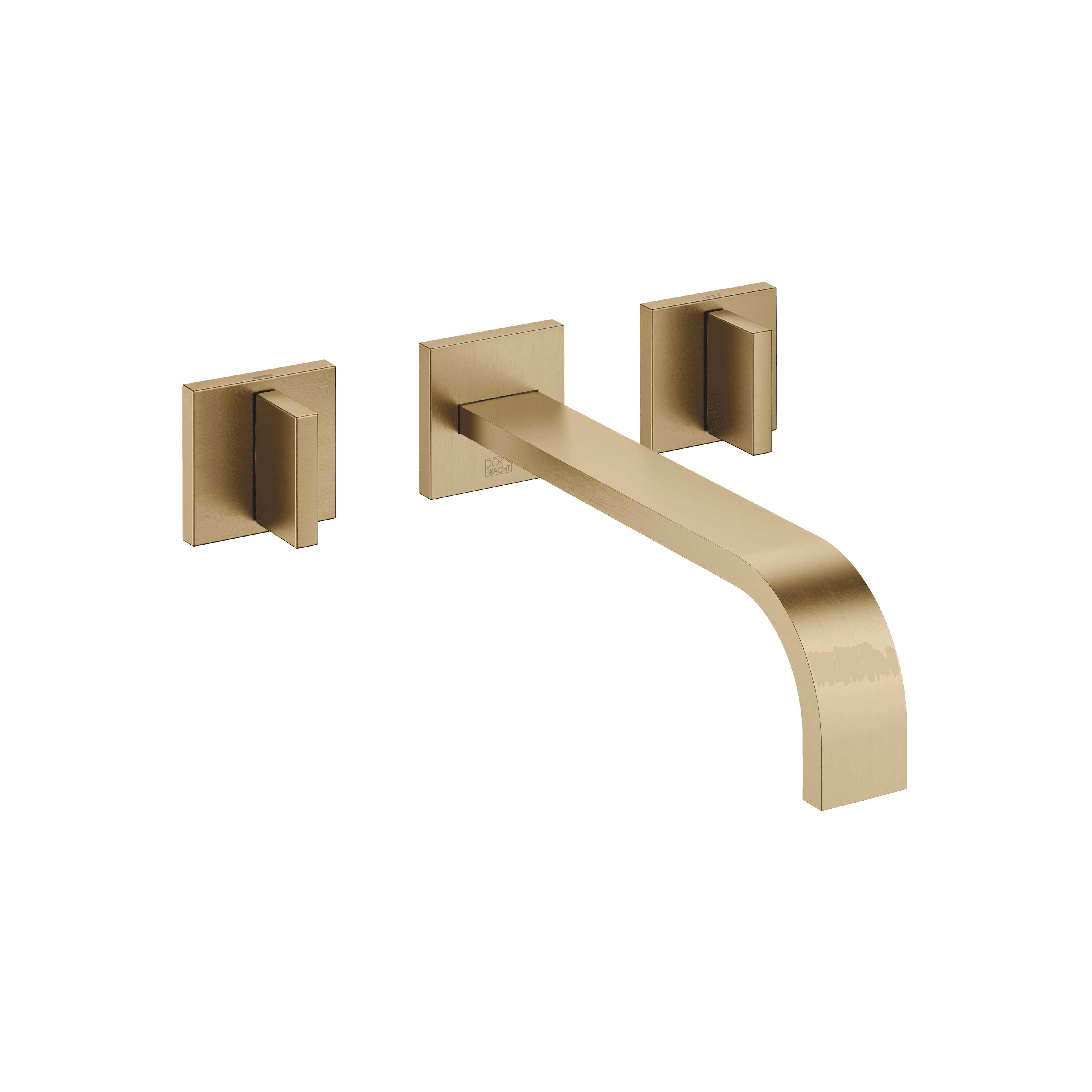 MEM Wall-mounted basin mixer without pop-up waste in Brushed Dark Brass (PVD)