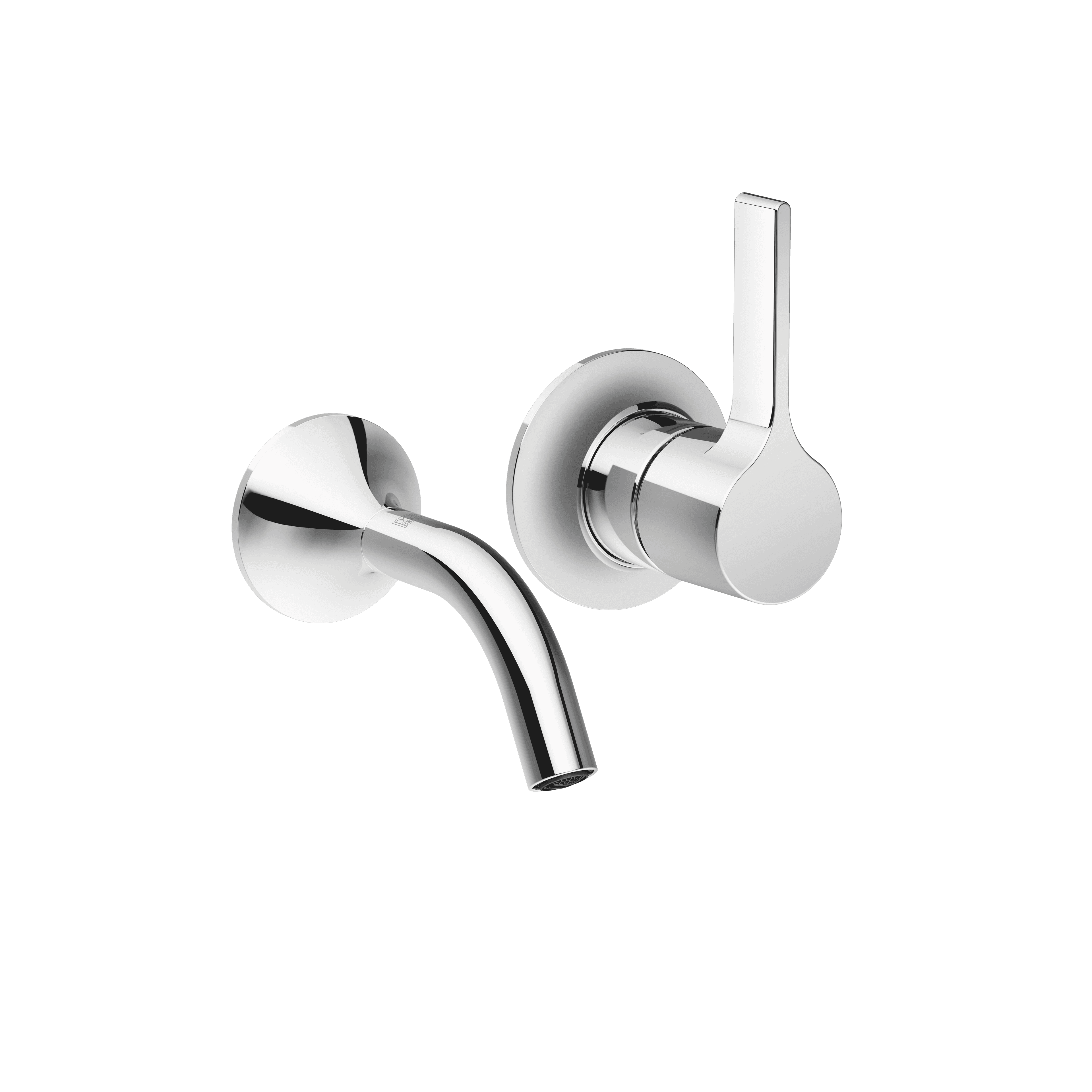VAIA Wall-mounted single-lever basin mixer without pop-up waste in Chrome