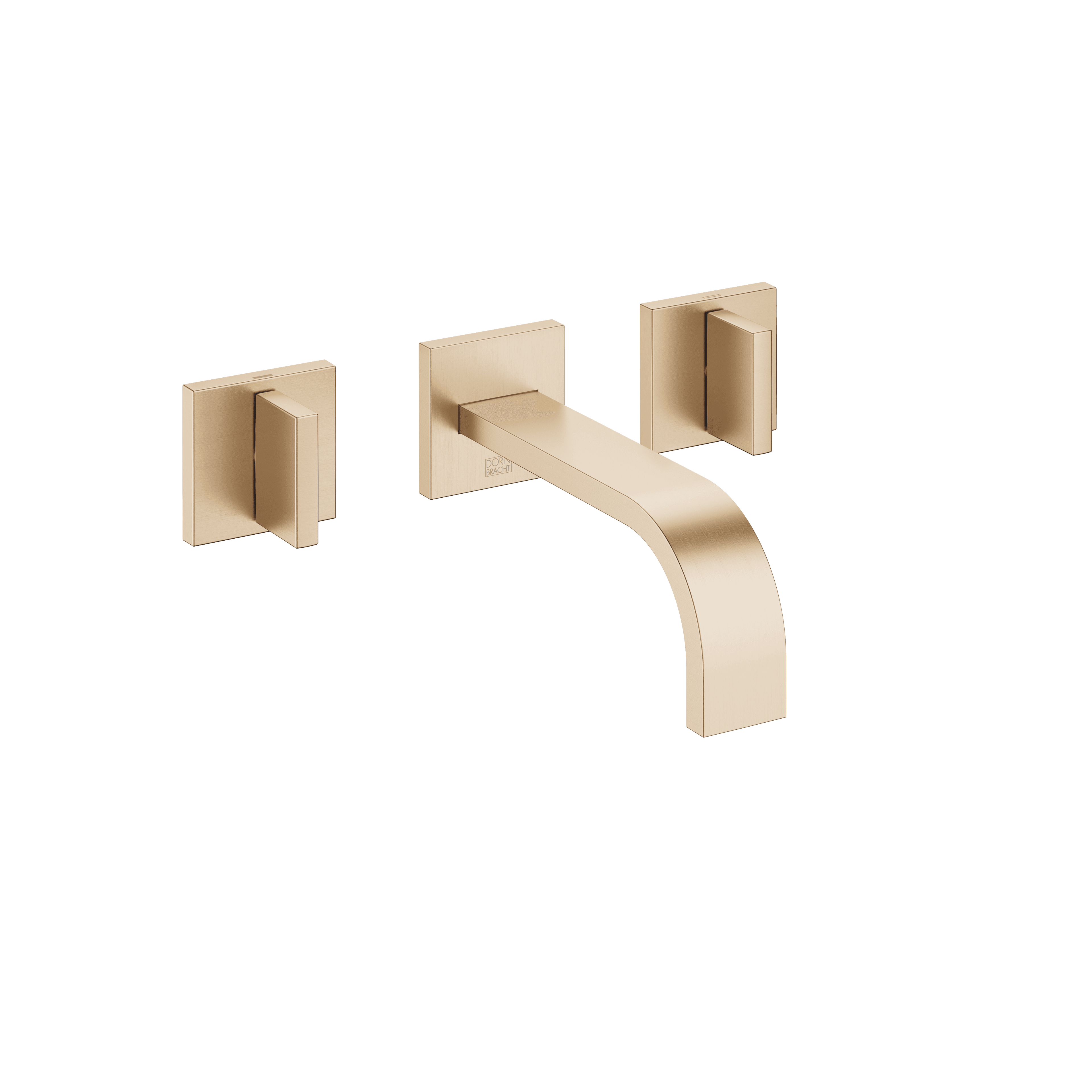 MEM Wall-mounted basin mixer without pop-up waste in Brushed Champagne (22kt Gold)