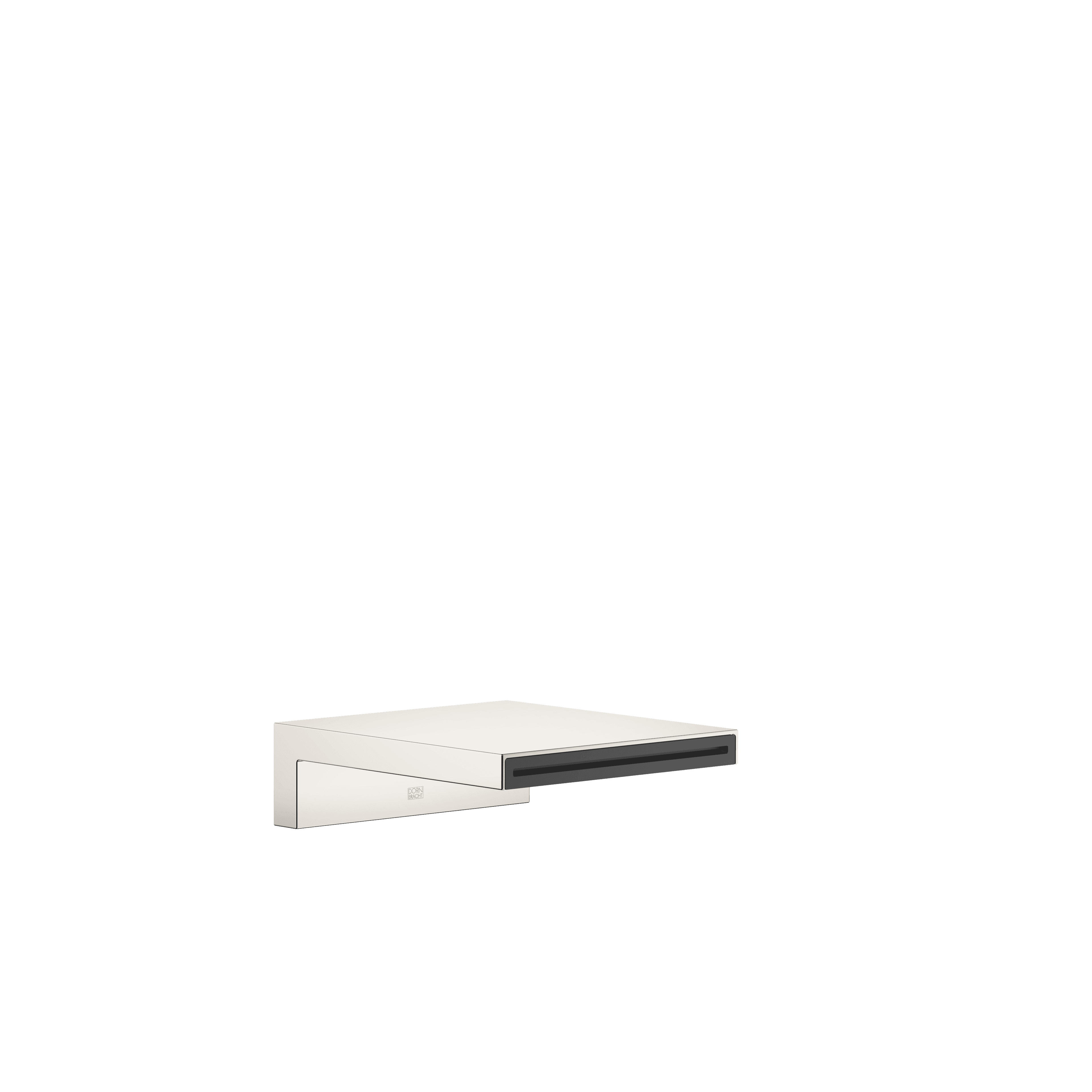 Bath cascade spout for wall mounting in Platinum