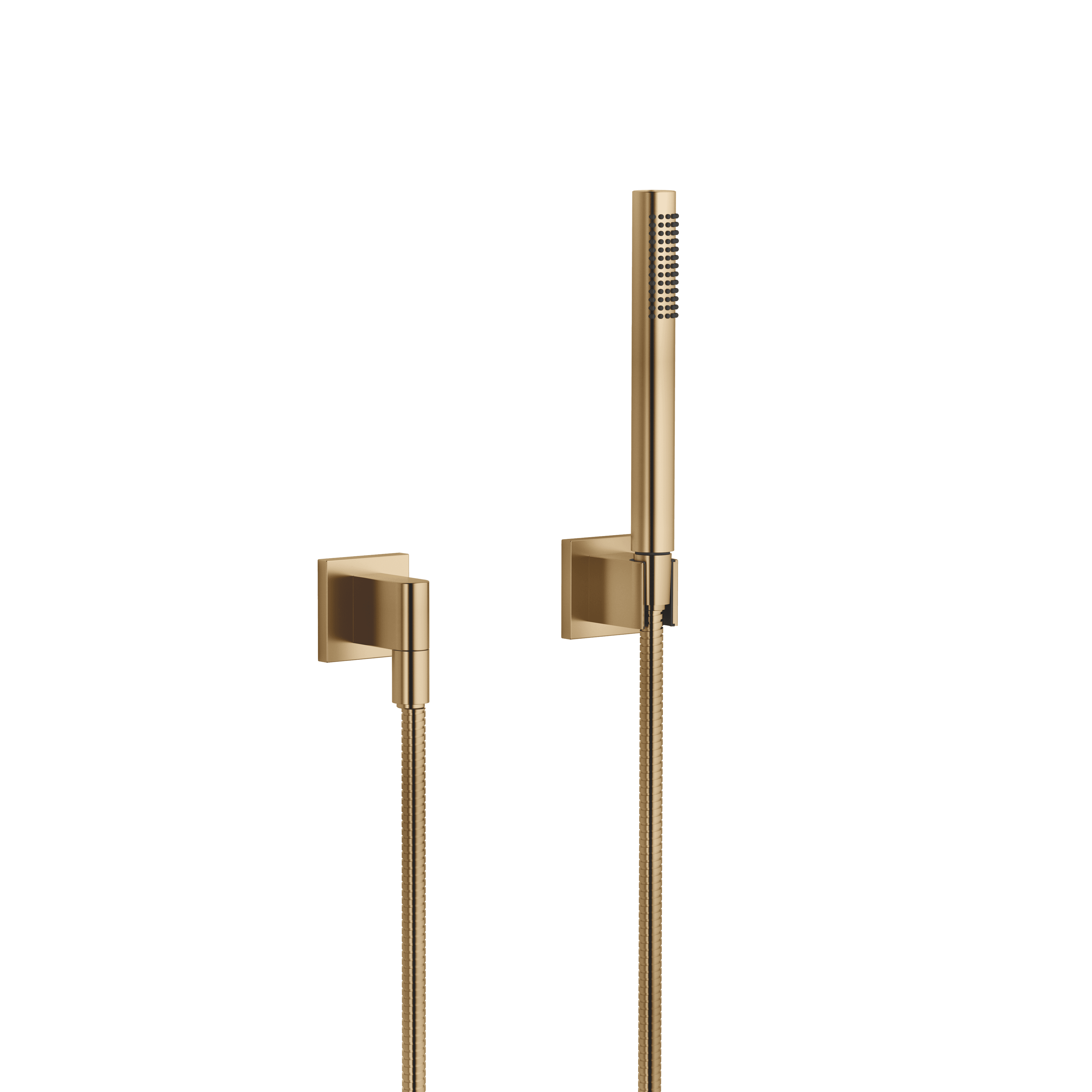 Hand shower set with individual rosettes in Brushed Dark Brass (PVD)