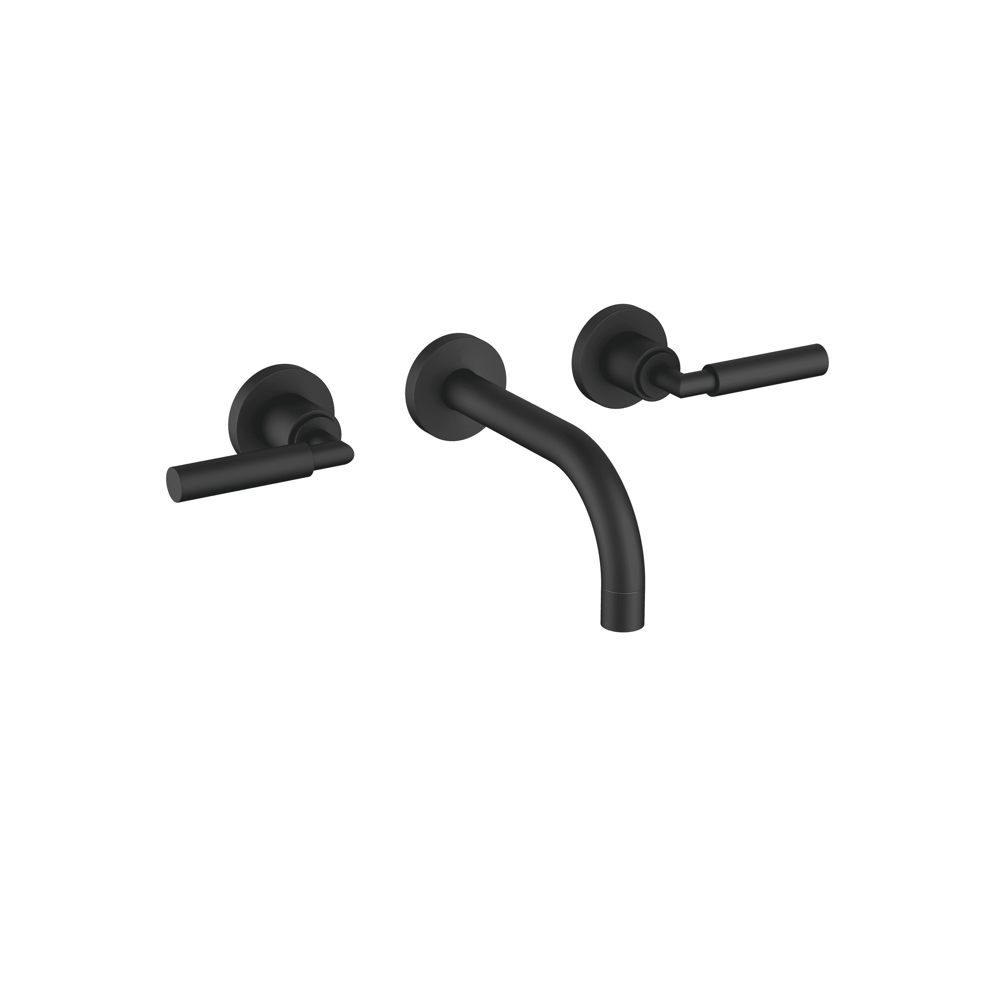 TARA Wall-mounted basin mixer without pop-up waste in Matte Black