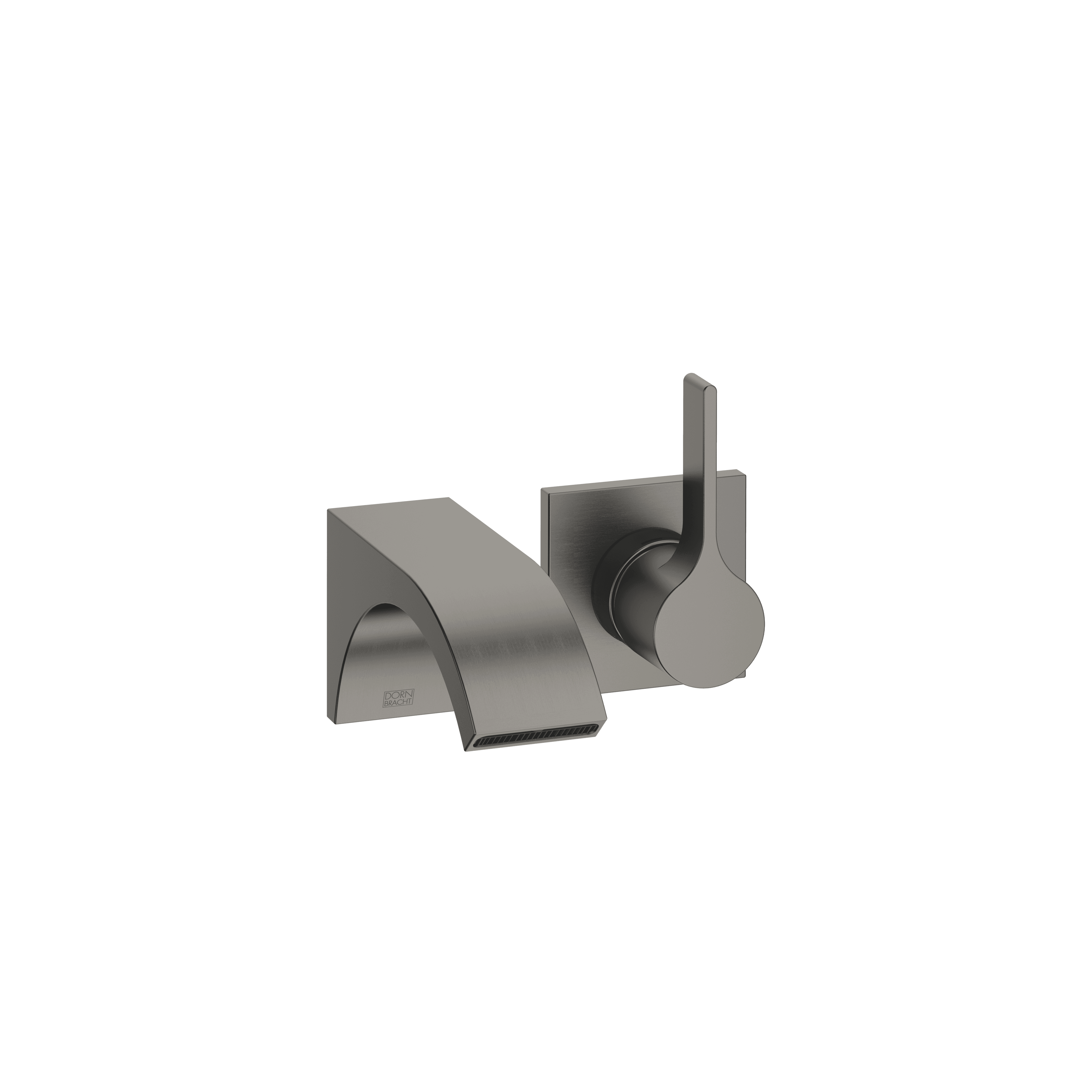 CYO Wall-mounted single-lever basin mixer without pop-up waste in Brushed Dark Platinum