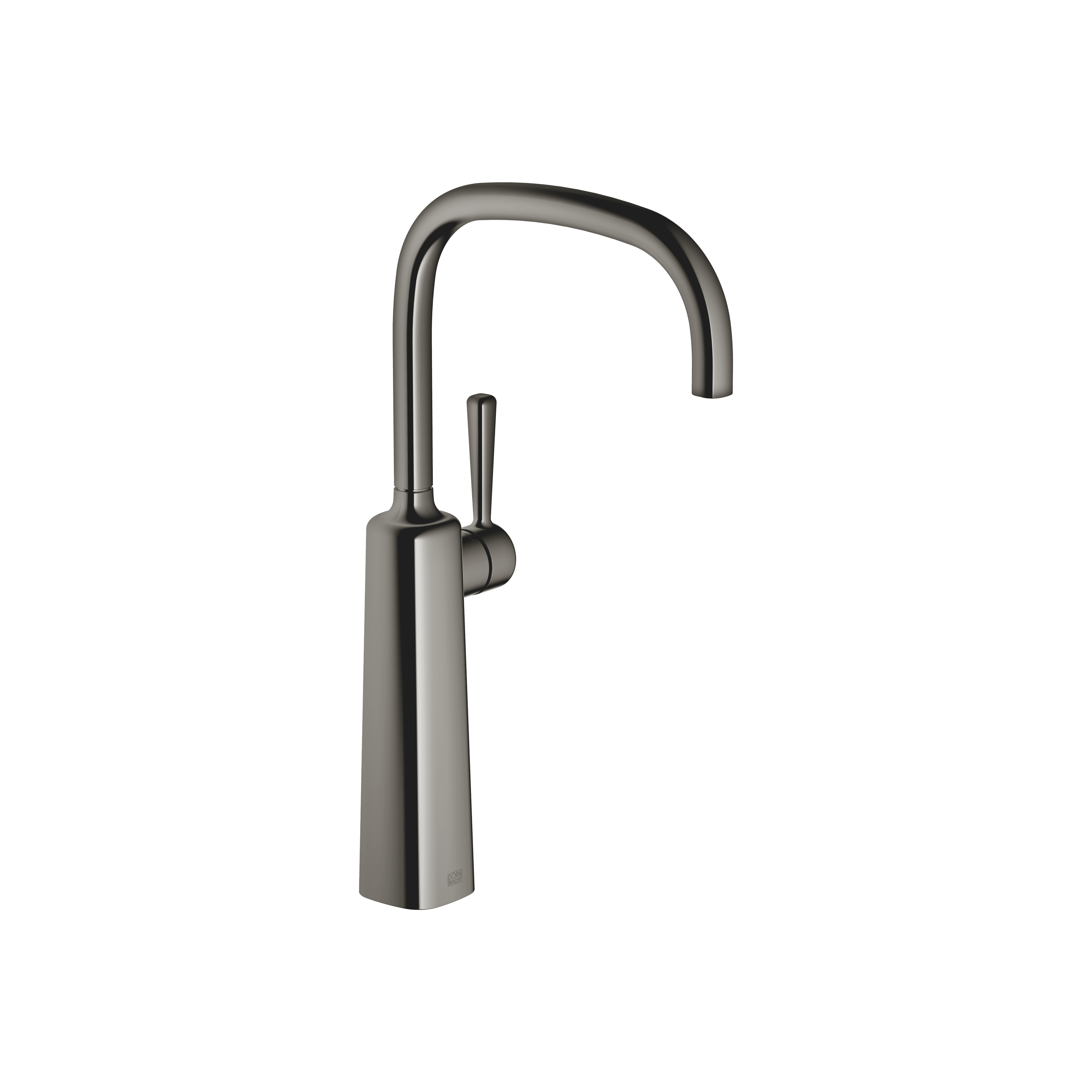 COYA Single-lever basin mixer with raised base without pop-up waste in Dark Chrome