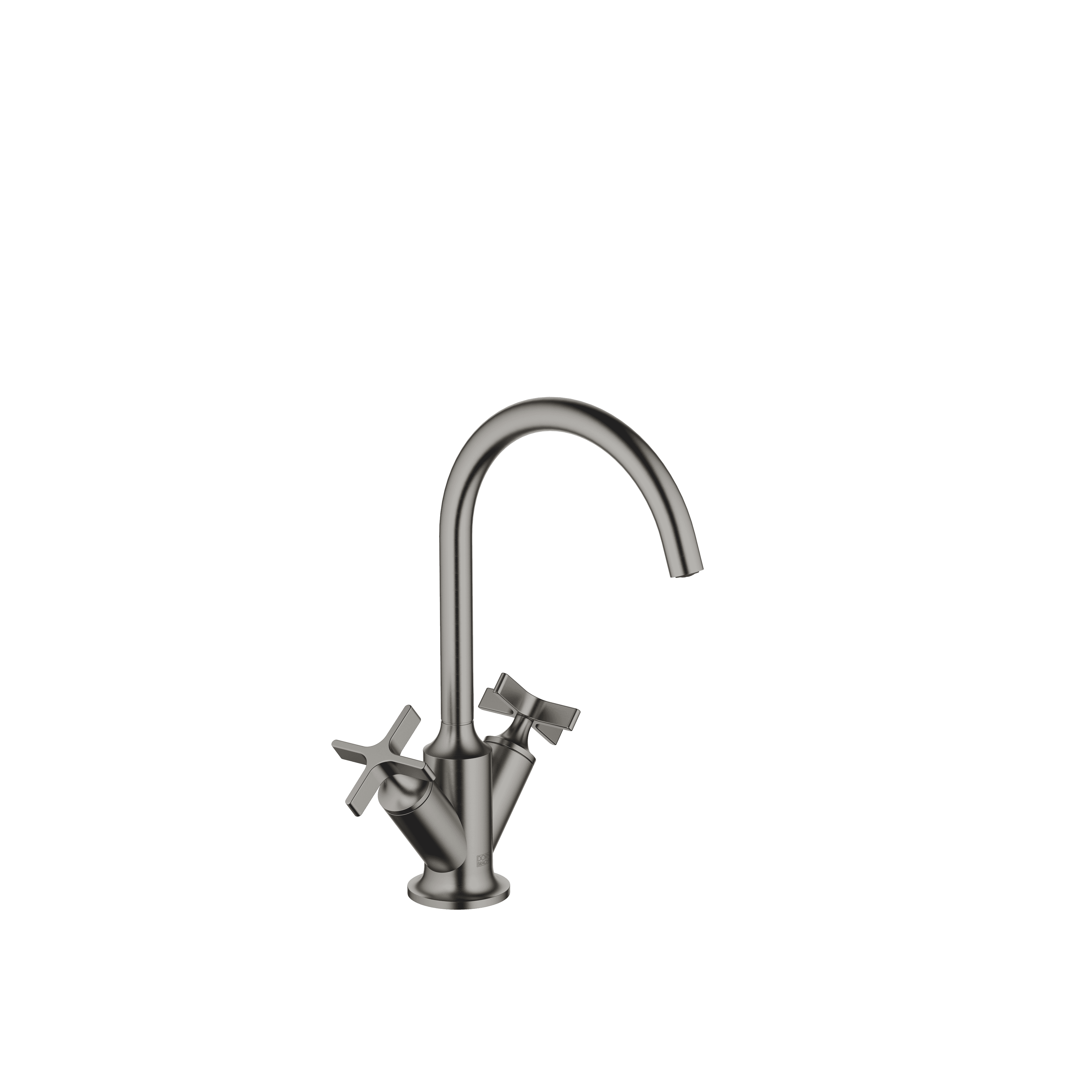 VAIA Single-hole basin mixer with pop-up waste in Brushed Dark Platinum