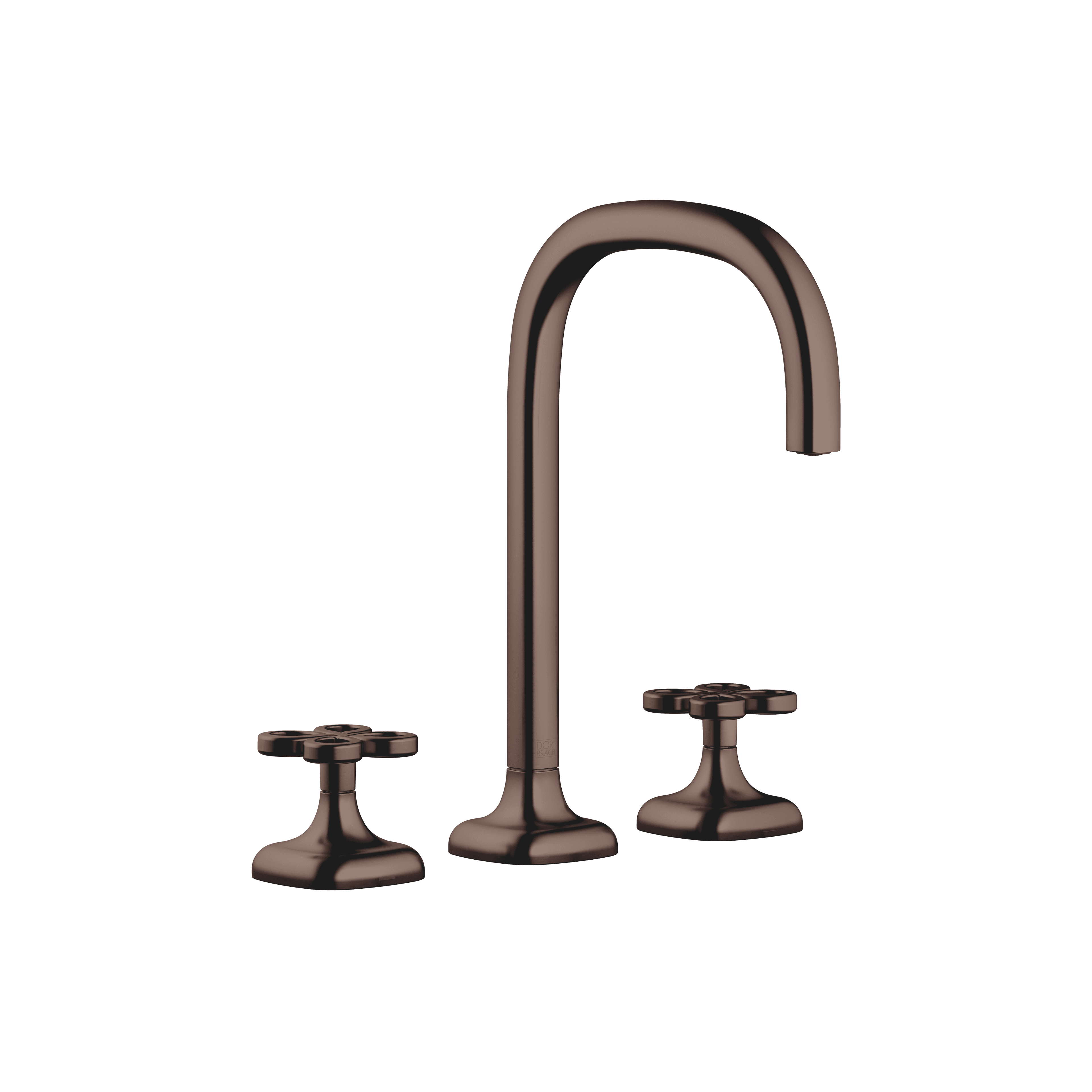 Three-hole basin mixer with pop-up waste in Brushed Dark Bronze (PVD)