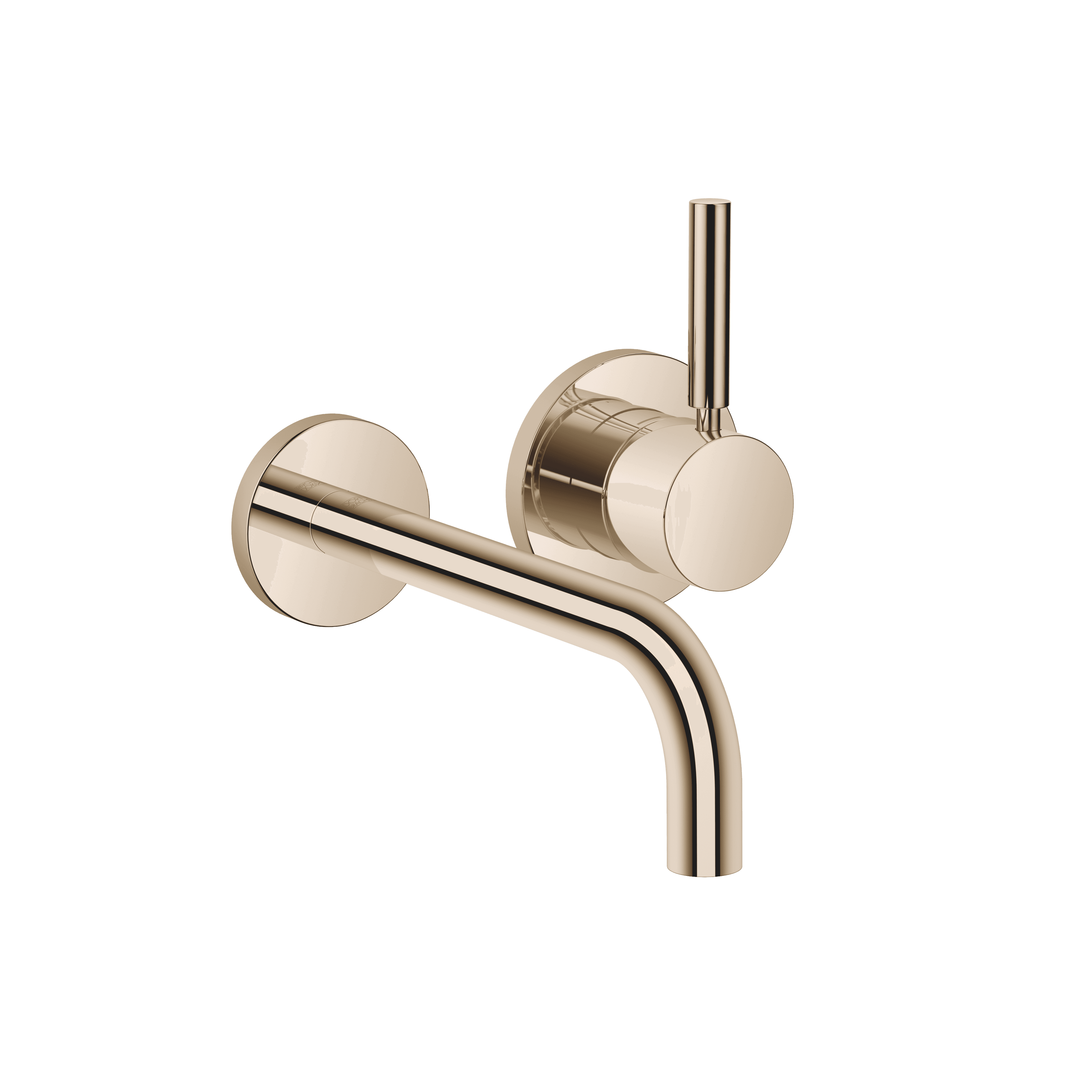 META Wall-mounted single-lever basin mixer with individual rosettes in Light Gold (PVD)