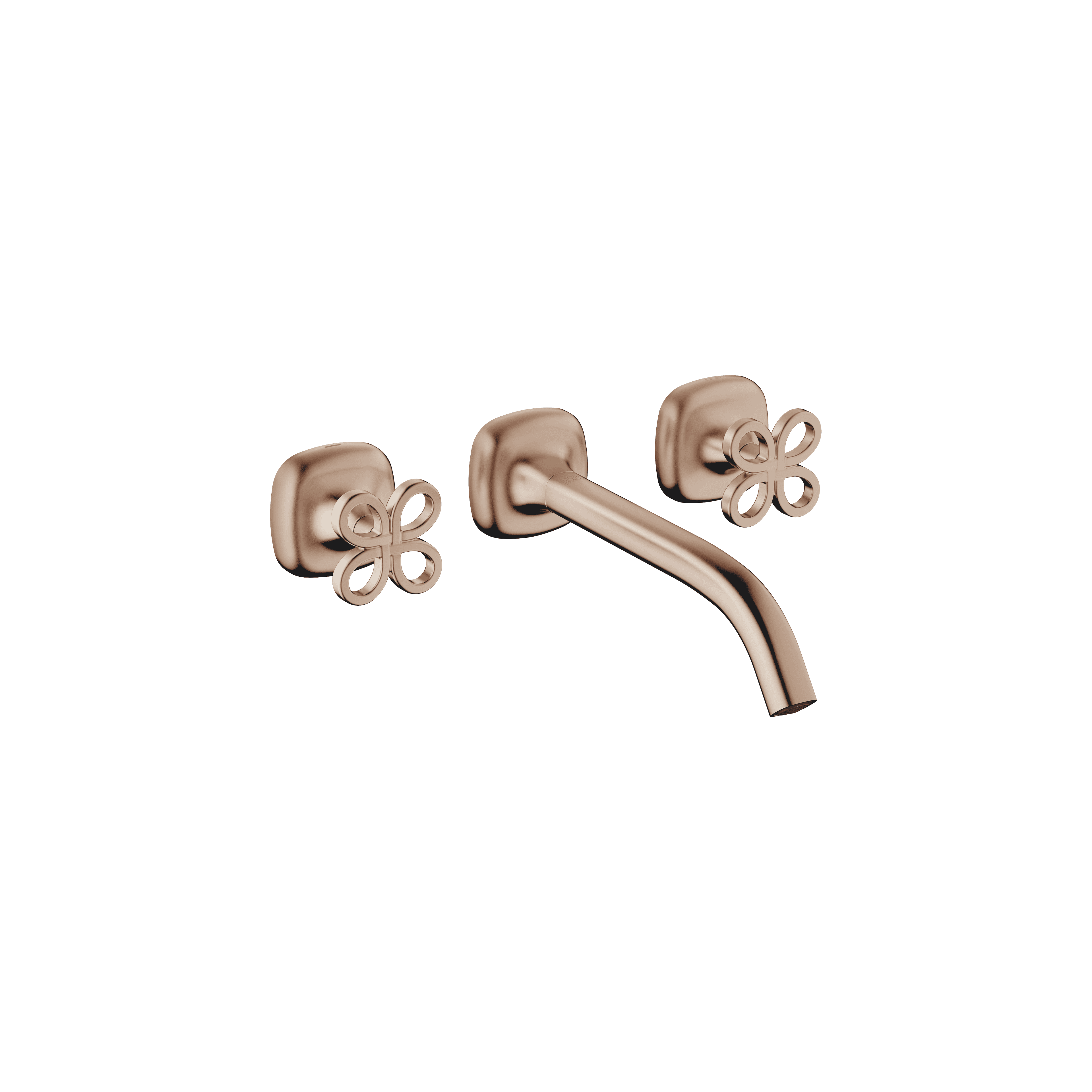 Wall-mounted basin mixer without pop-up waste in Brushed Bronze (PVD)