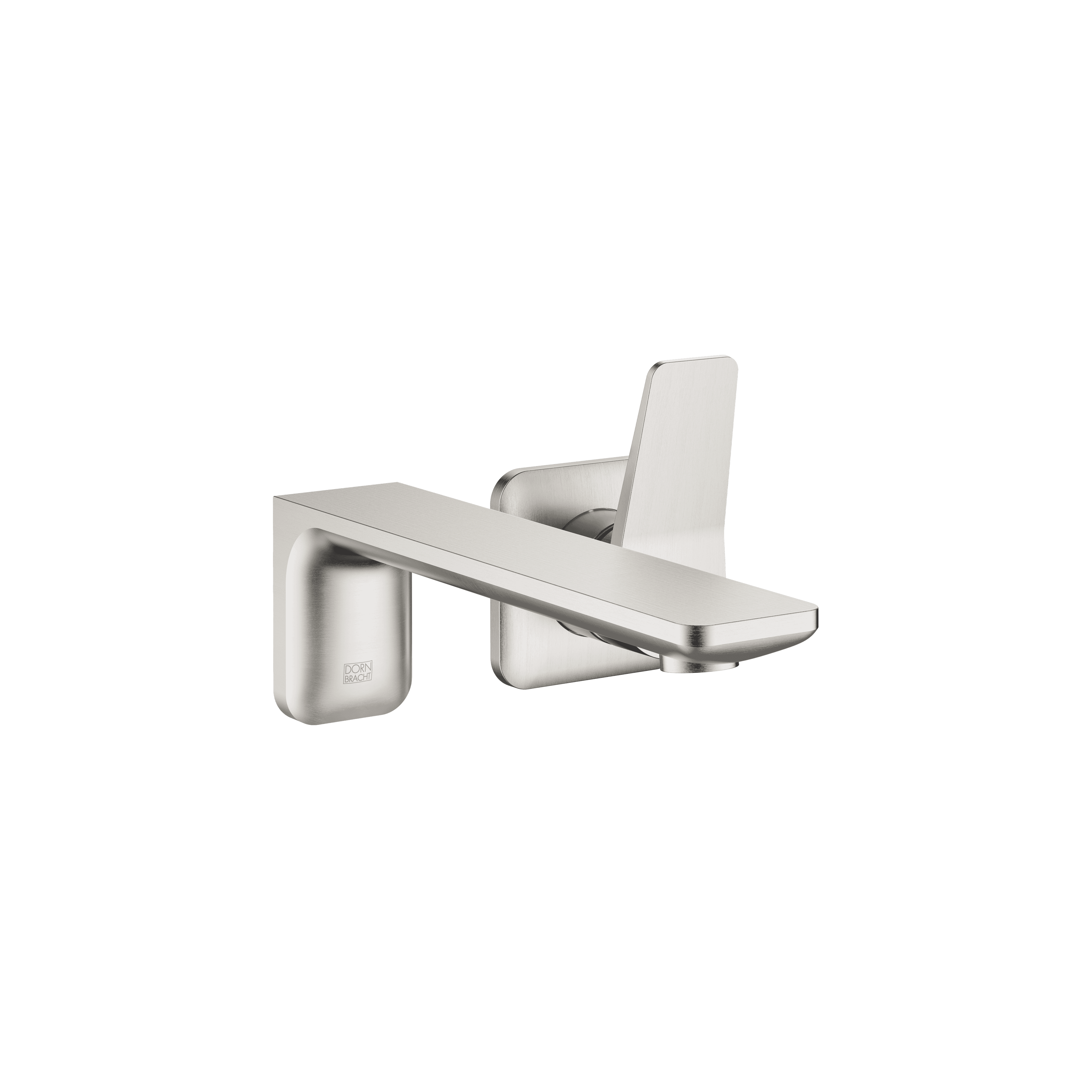 LISSÉ Wall-mounted single-lever basin mixer without pop-up waste in Brushed Platinum