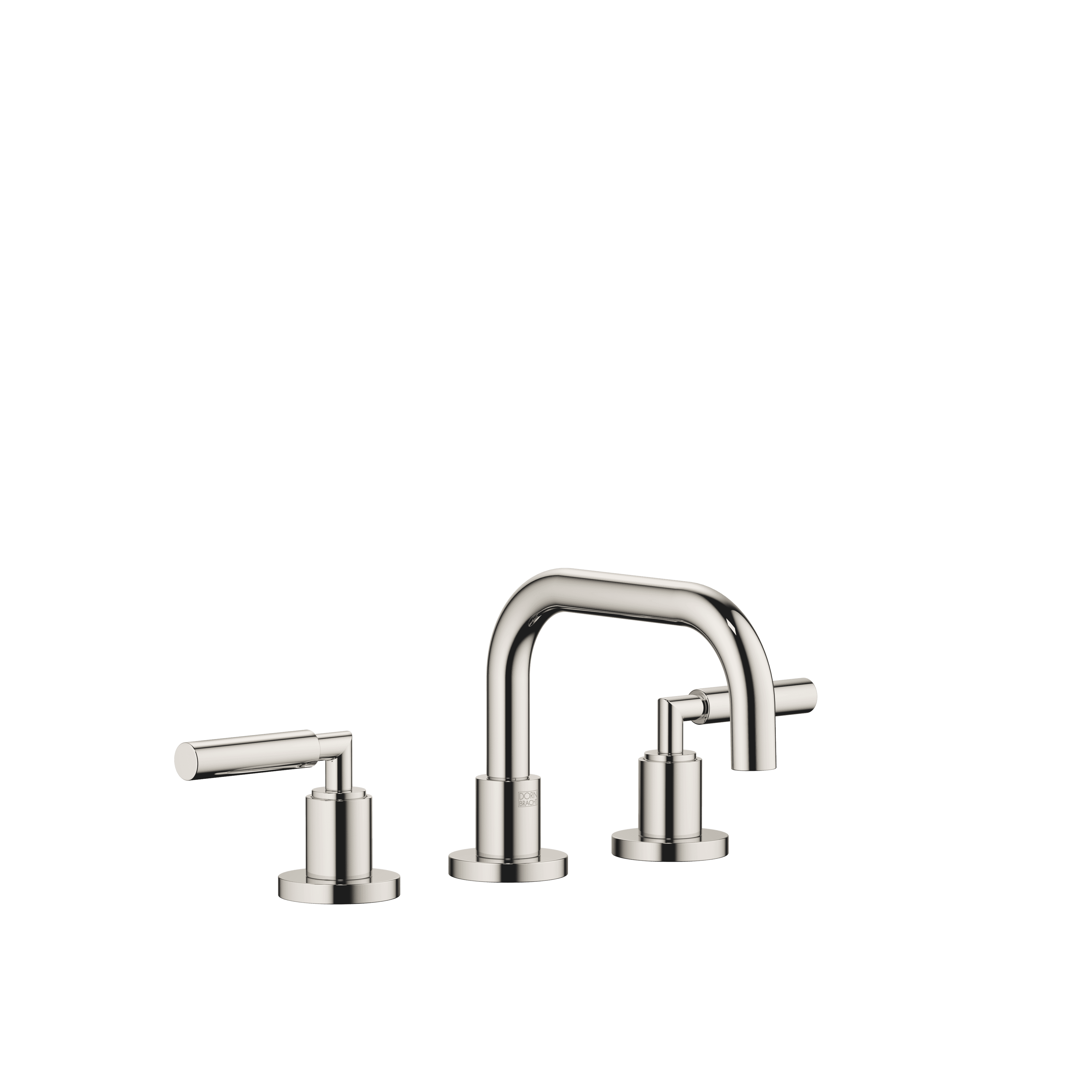 TARA Three-hole basin mixer with pop-up waste in Platinum