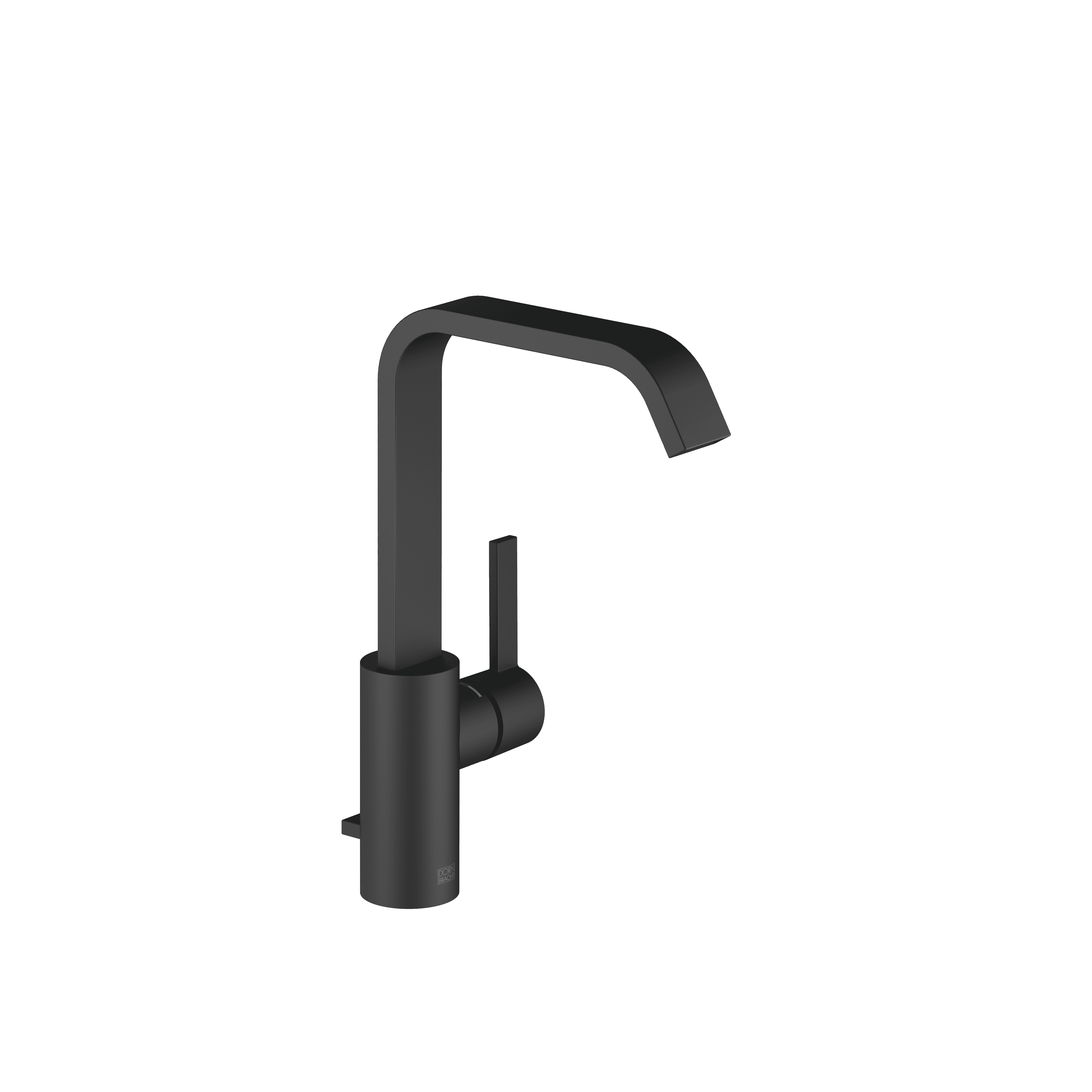 IMO Single-lever basin mixer with high spout with pop-up waste in Matte Black