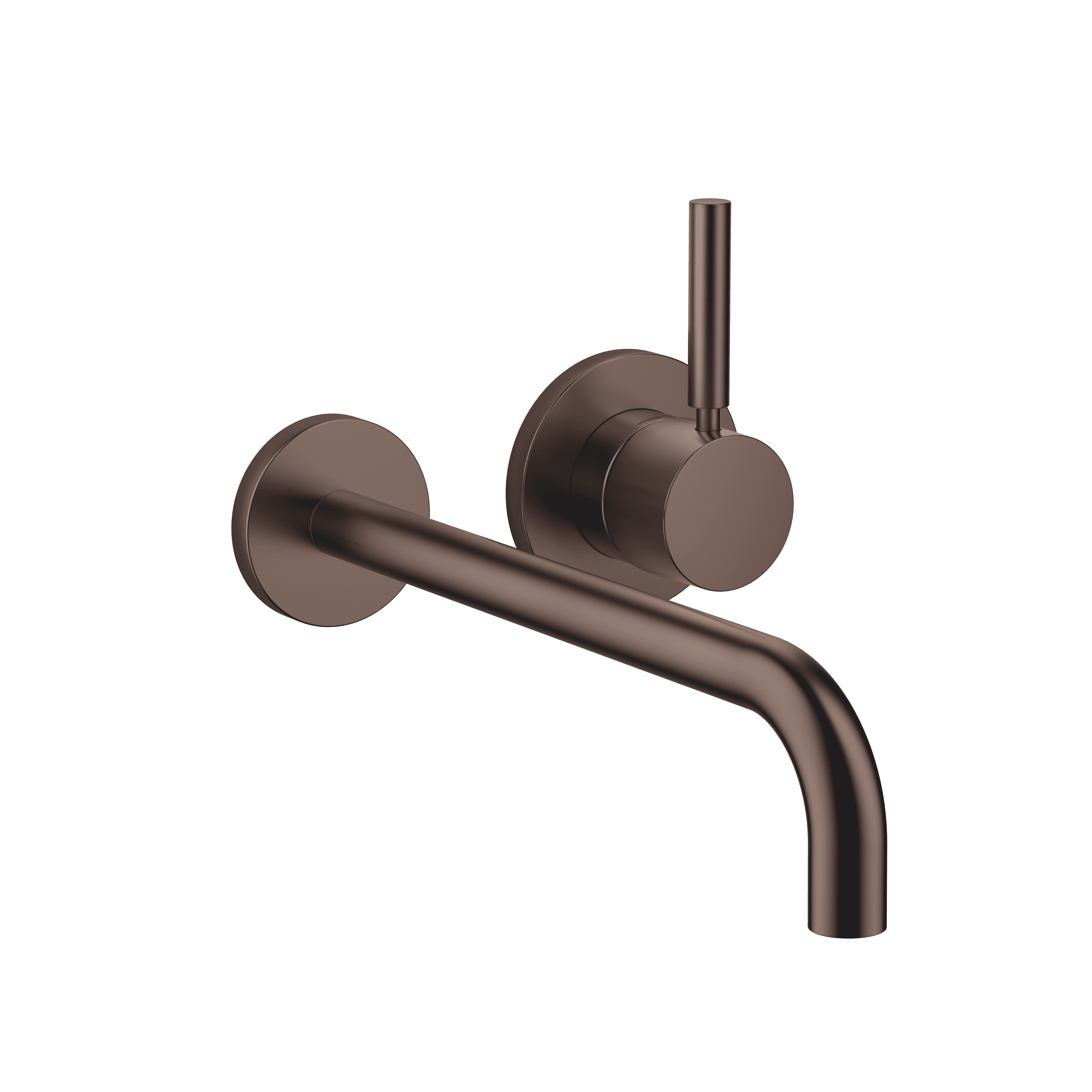 META Wall-mounted single-lever basin mixer with individual rosettes in Brushed Dark Bronze (PVD)