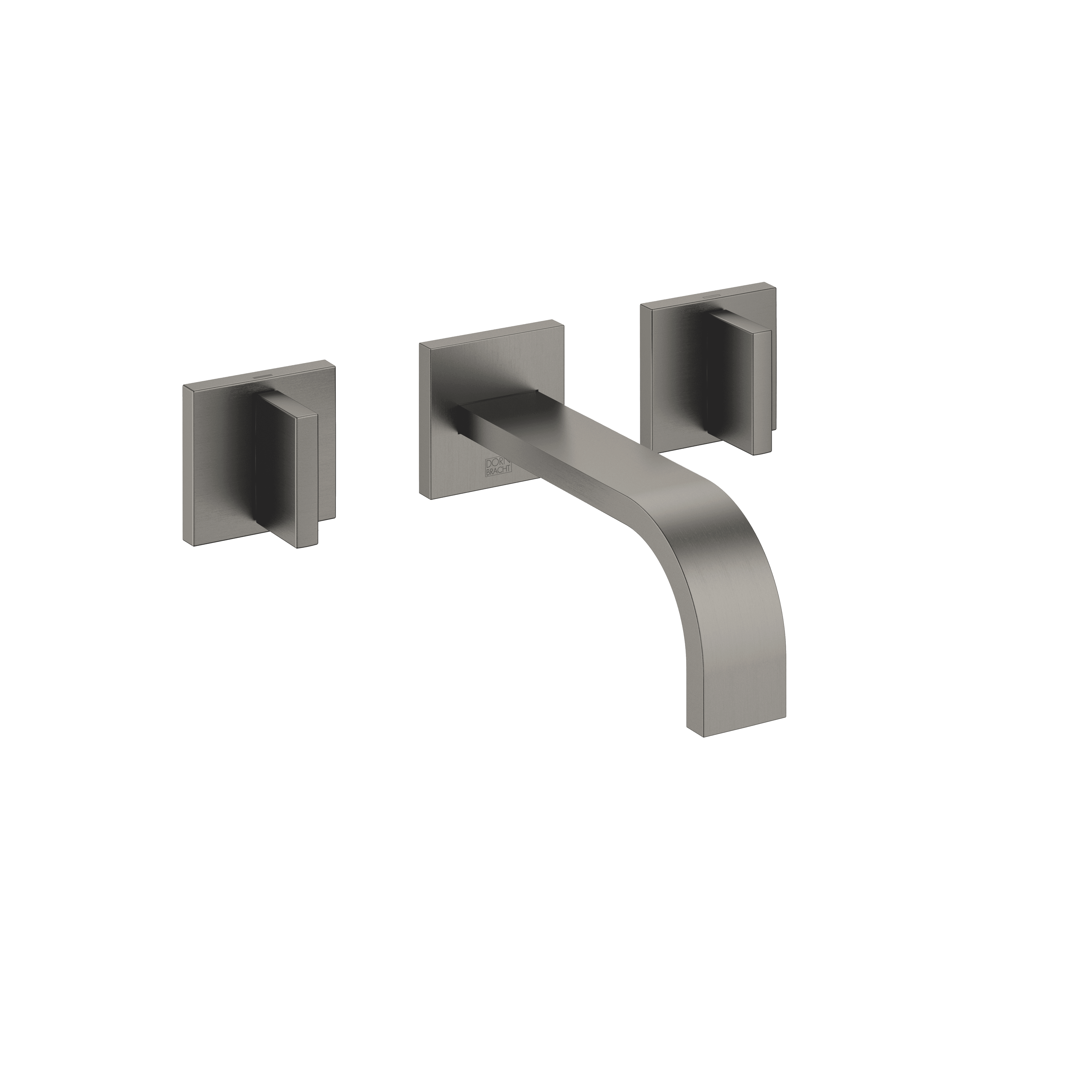MEM Wall-mounted basin mixer without pop-up waste in Brushed Dark Platinum