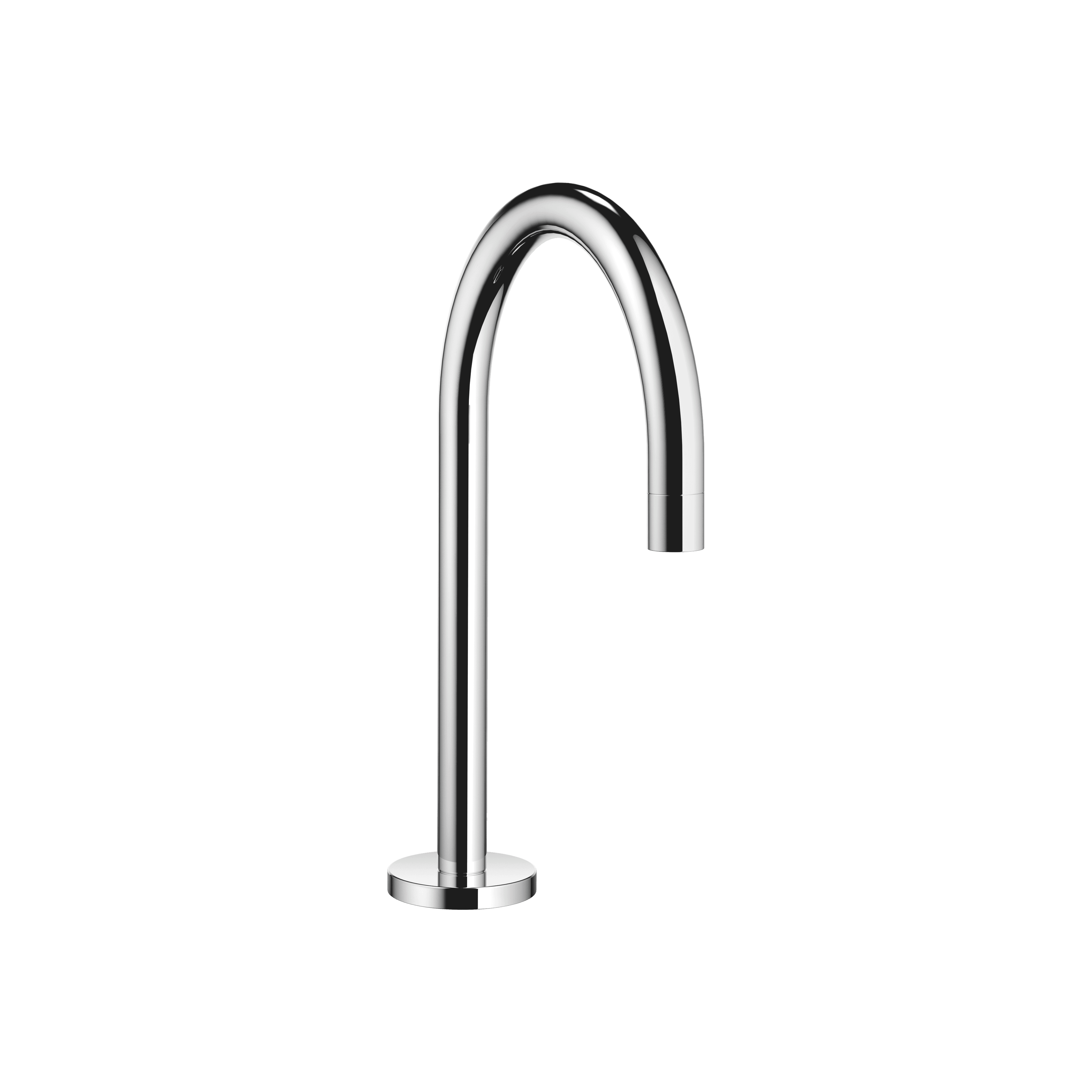 Deck-mounted basin spout without pop-up waste
