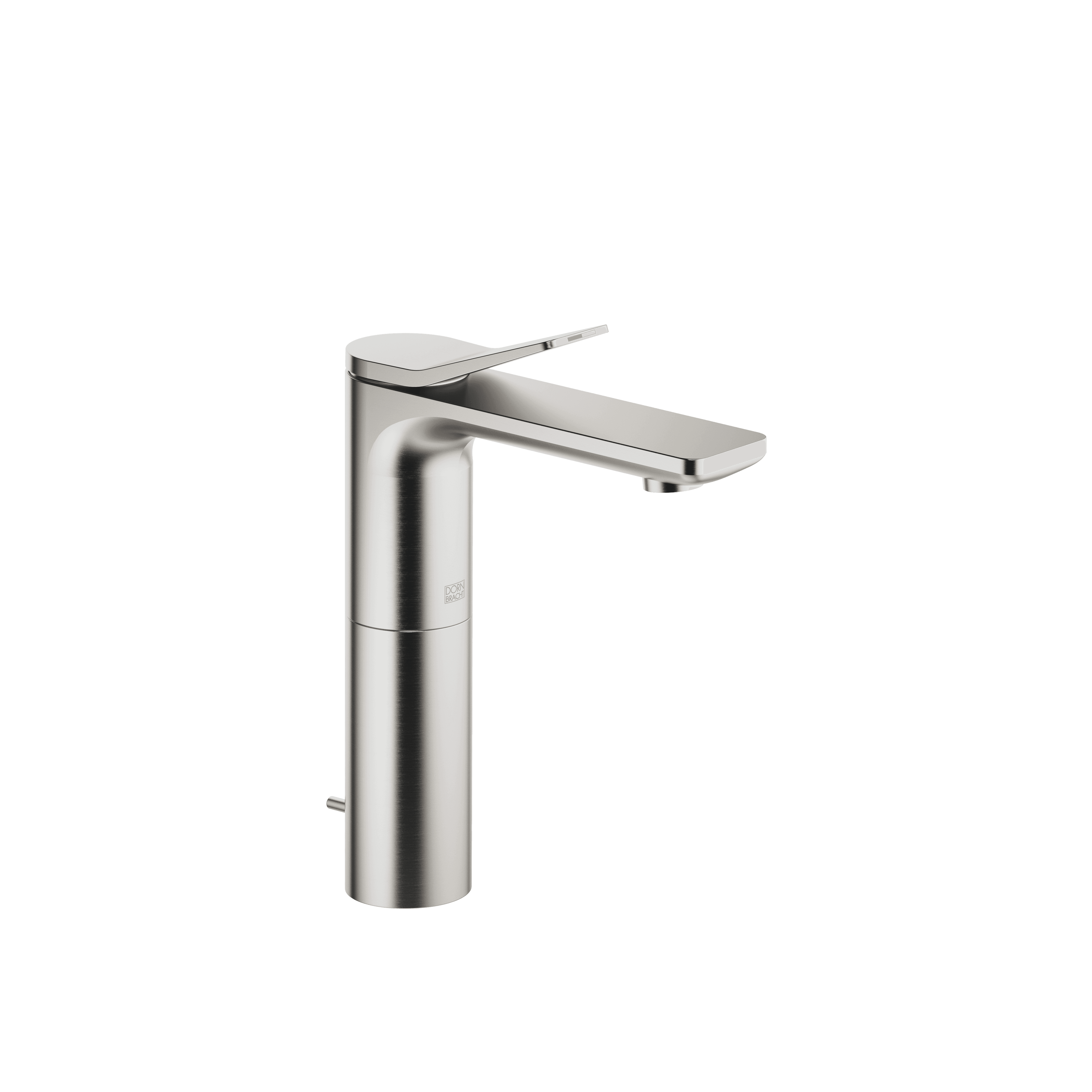 LISSÉ Single-lever basin mixer with raised base with pop-up waste in Brushed Platinum
