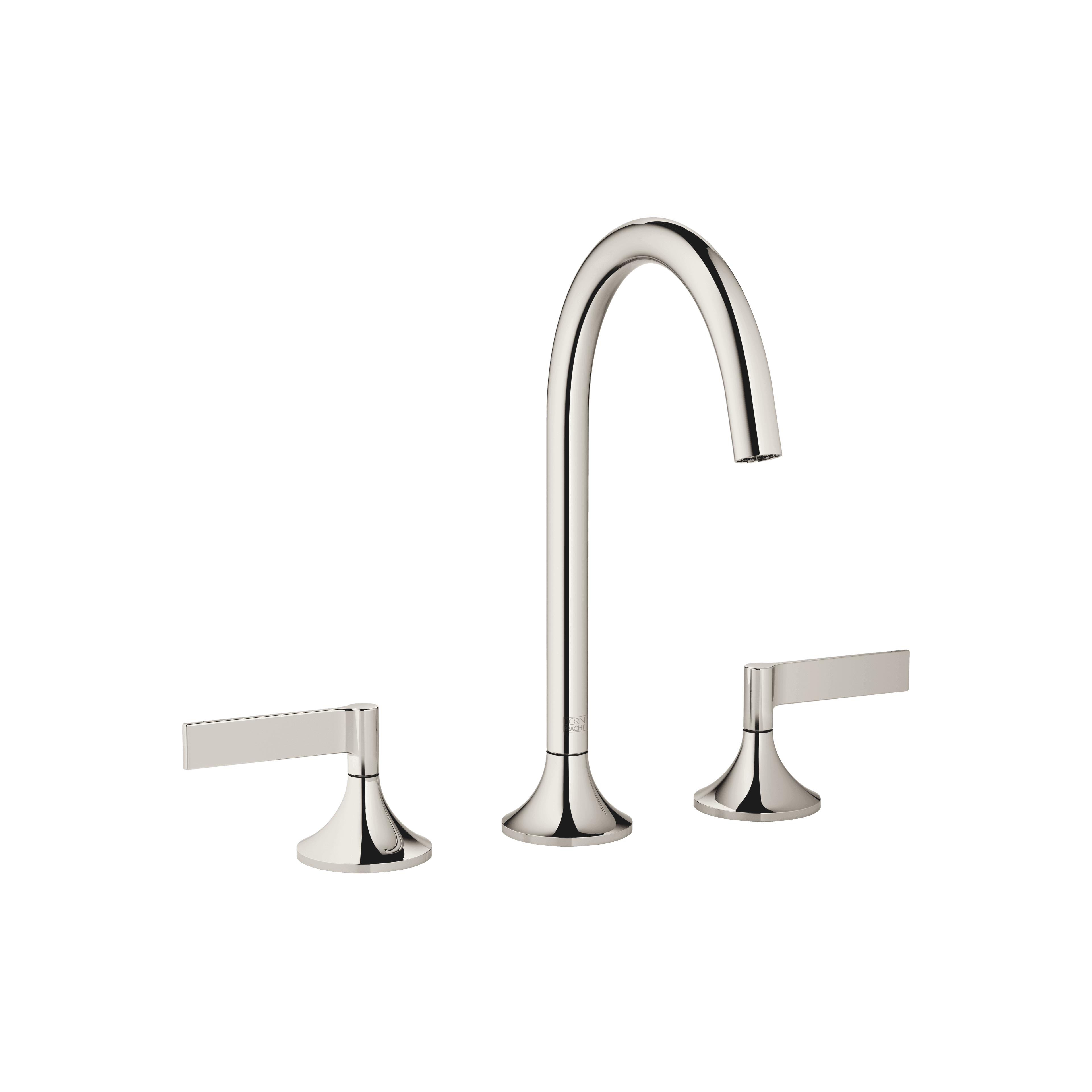 VAIA Three-hole basin mixer with pop-up waste in Platinum