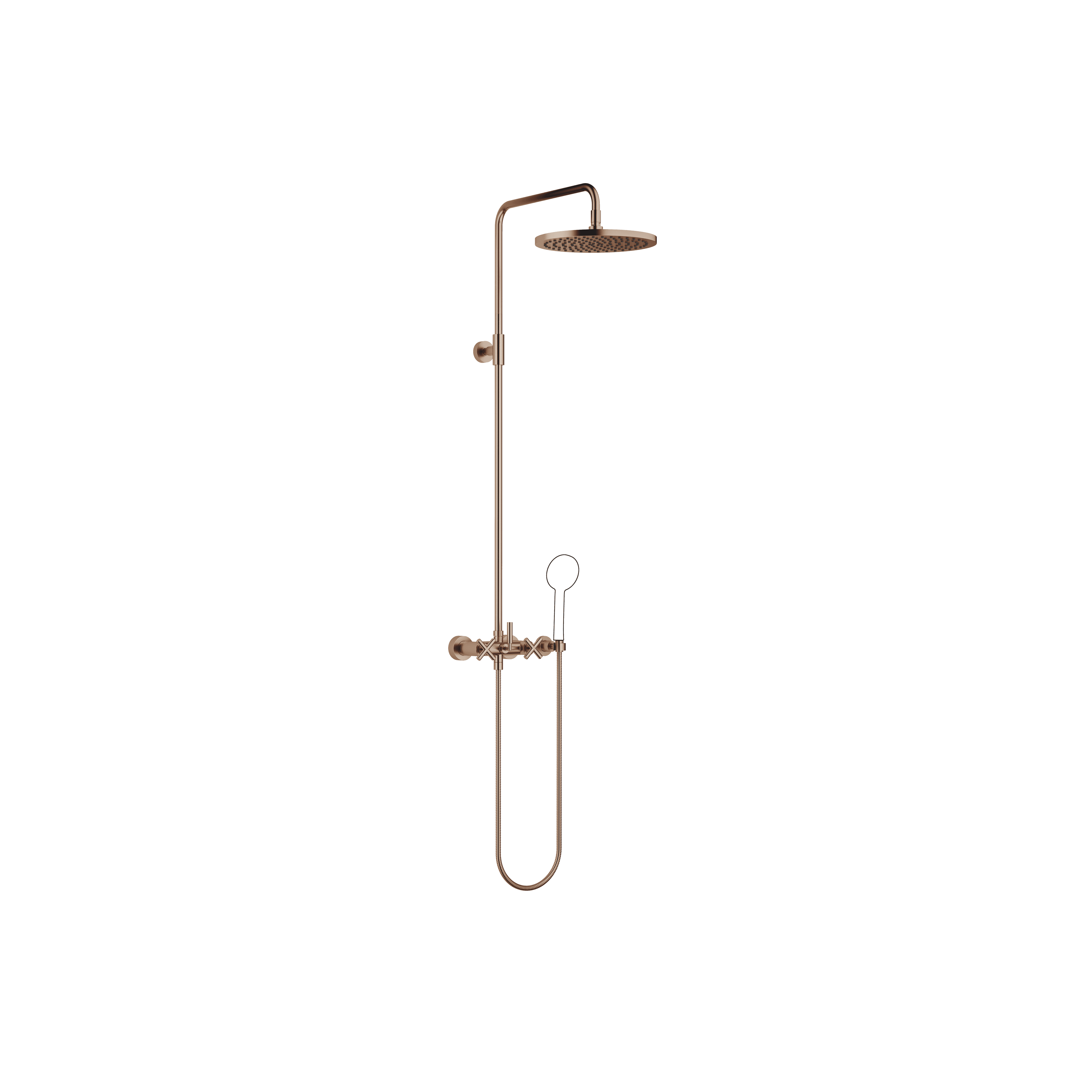 TARA Showerpipe with shower mixer without hand shower 300 mm in Brushed Bronze (PVD)