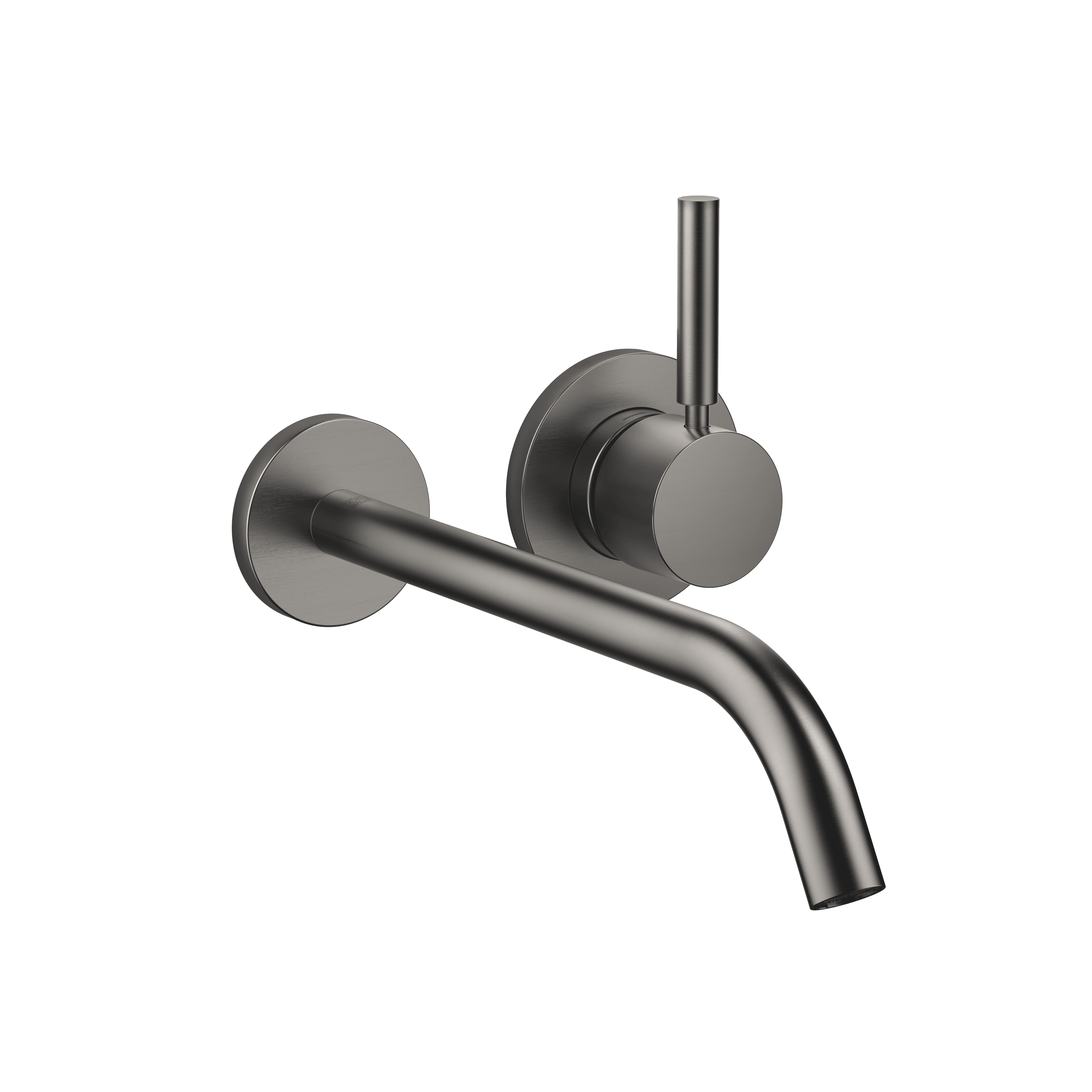 META Wall-mounted single-lever basin mixer without pop-up waste in Brushed Dark Platinum