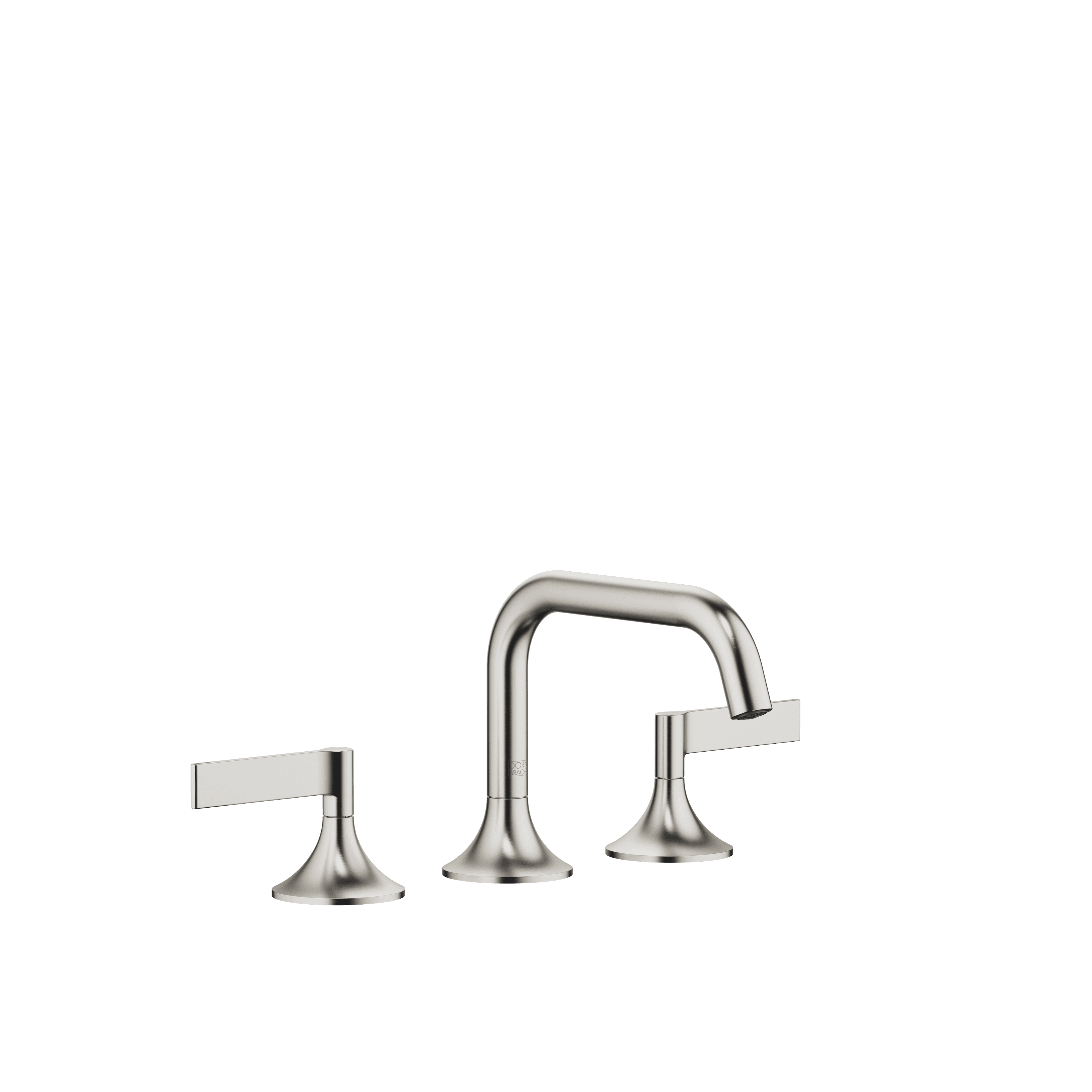 VAIA Three-hole basin mixer with pop-up waste in Brushed Platinum