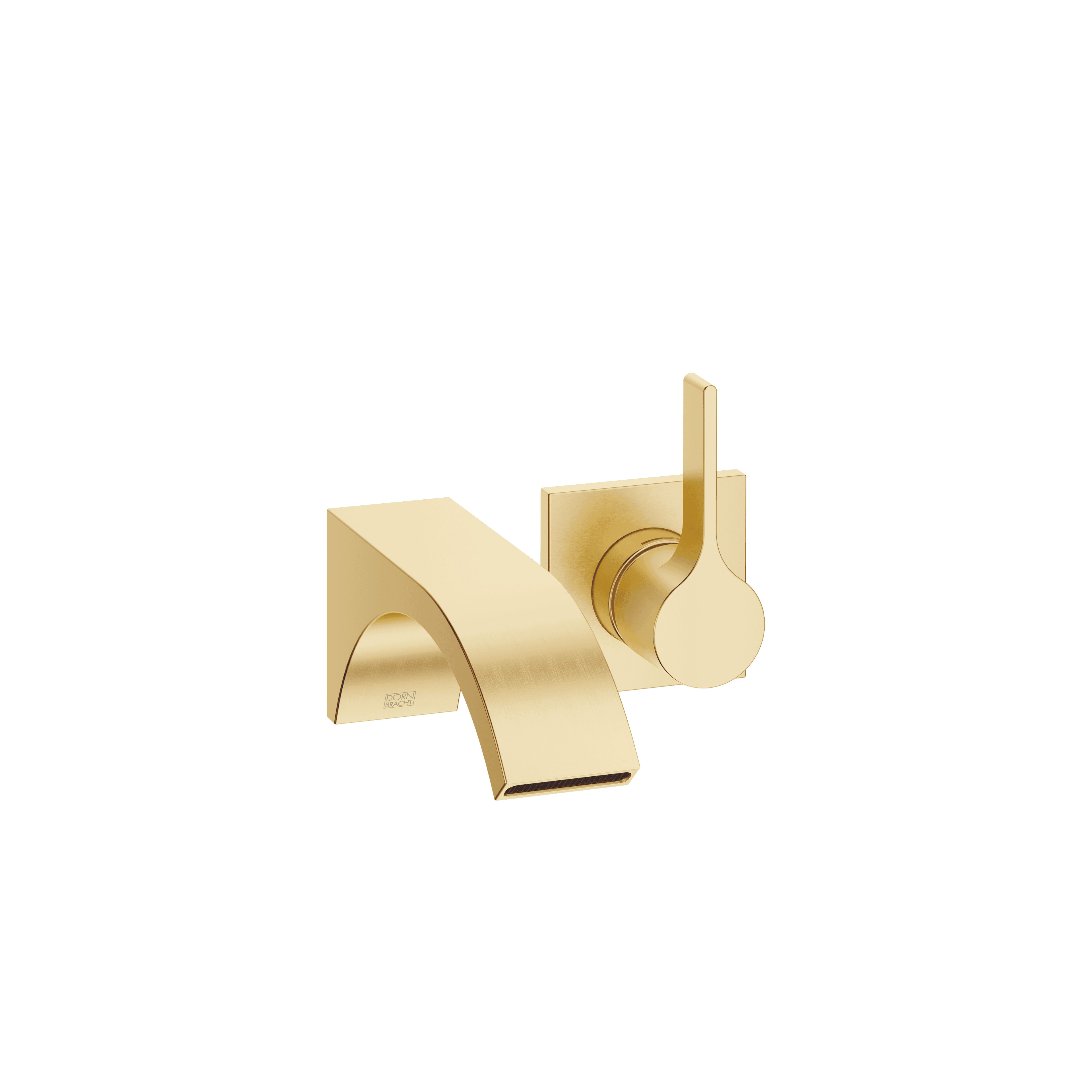CYO Wall-mounted single-lever basin mixer without pop-up waste in Brushed Durabrass (23kt Gold)