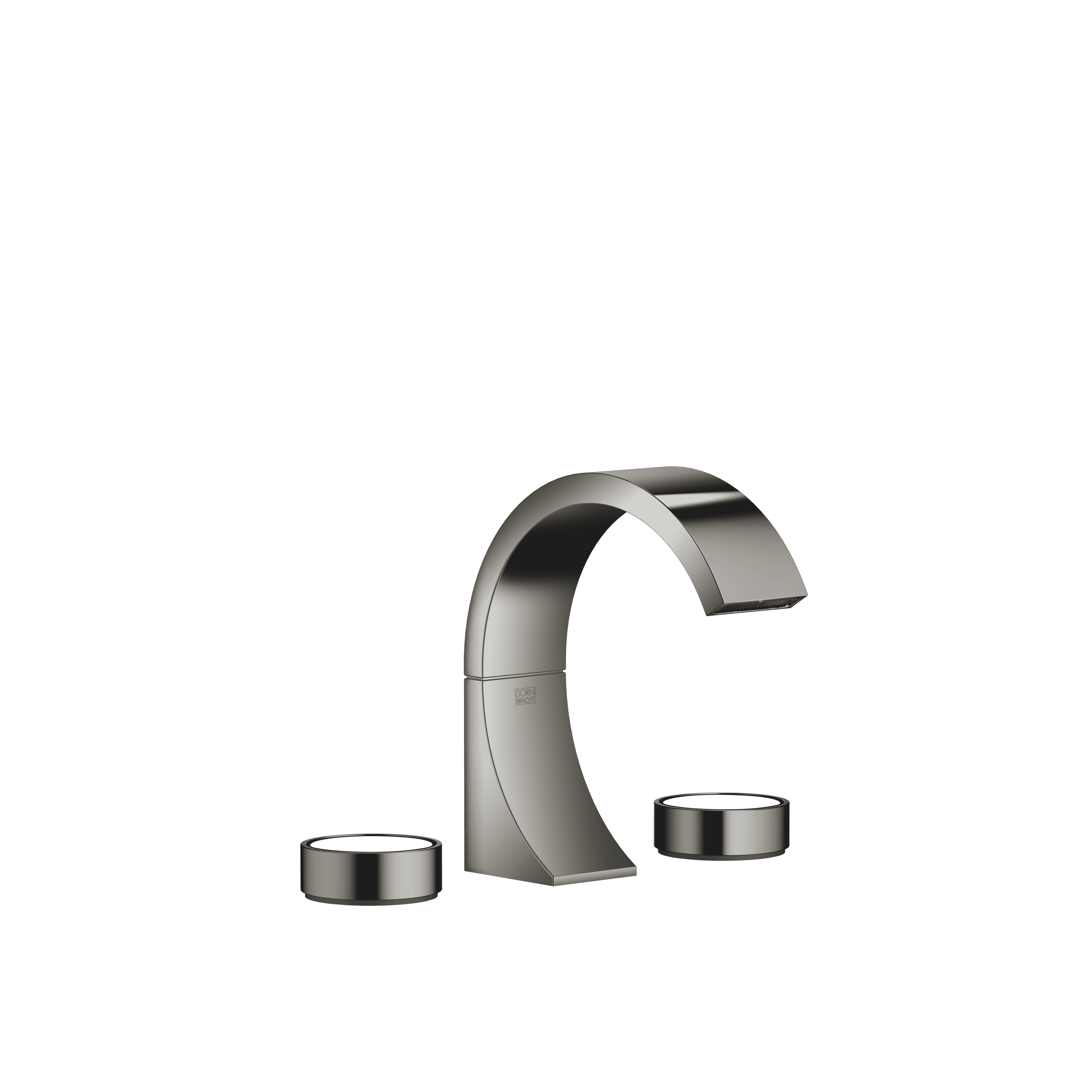 CYO Three-hole basin mixer with pop-up waste without design element in Dark Chrome