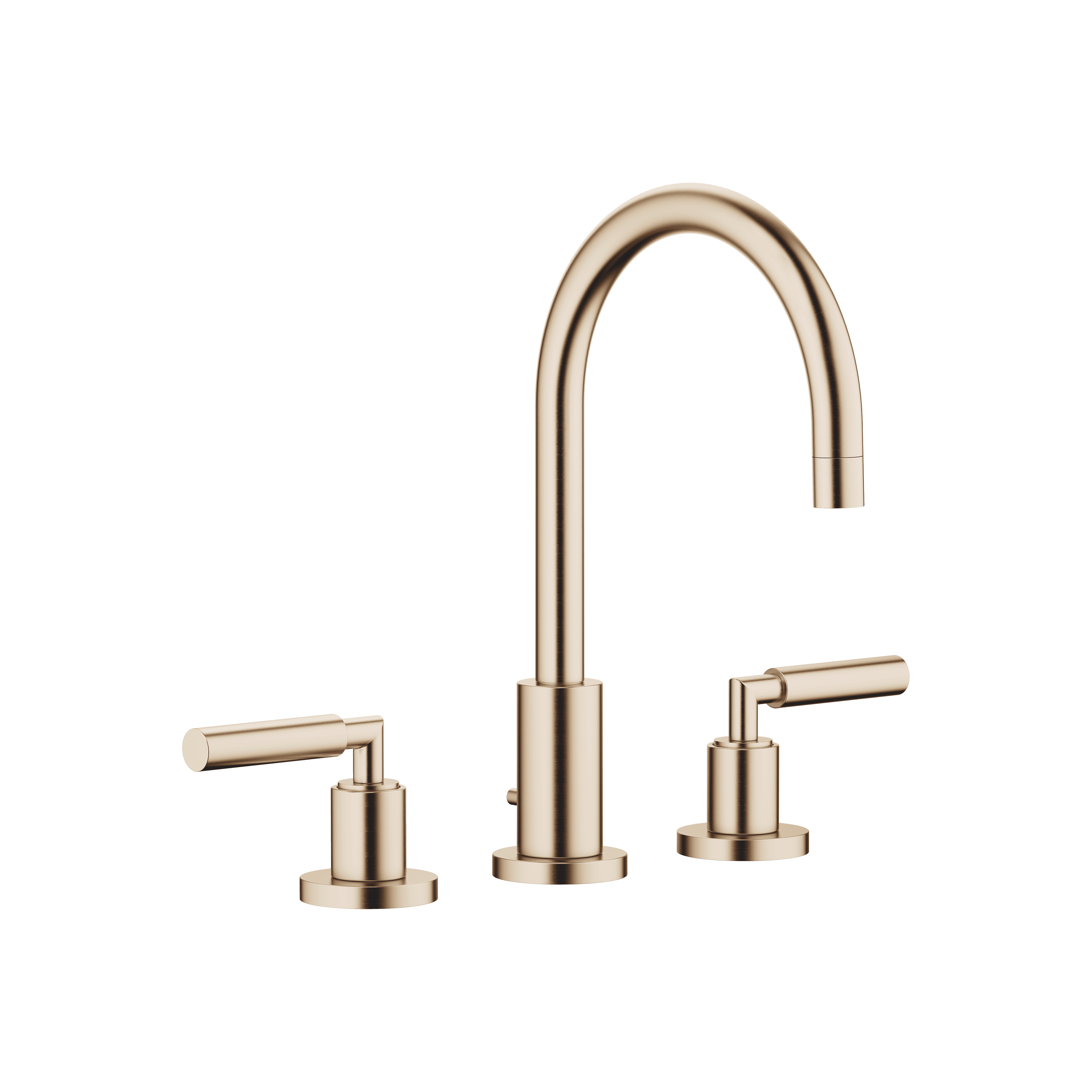 TARA Three-hole basin mixer with pop-up waste in Brushed Champagne (22kt Gold)