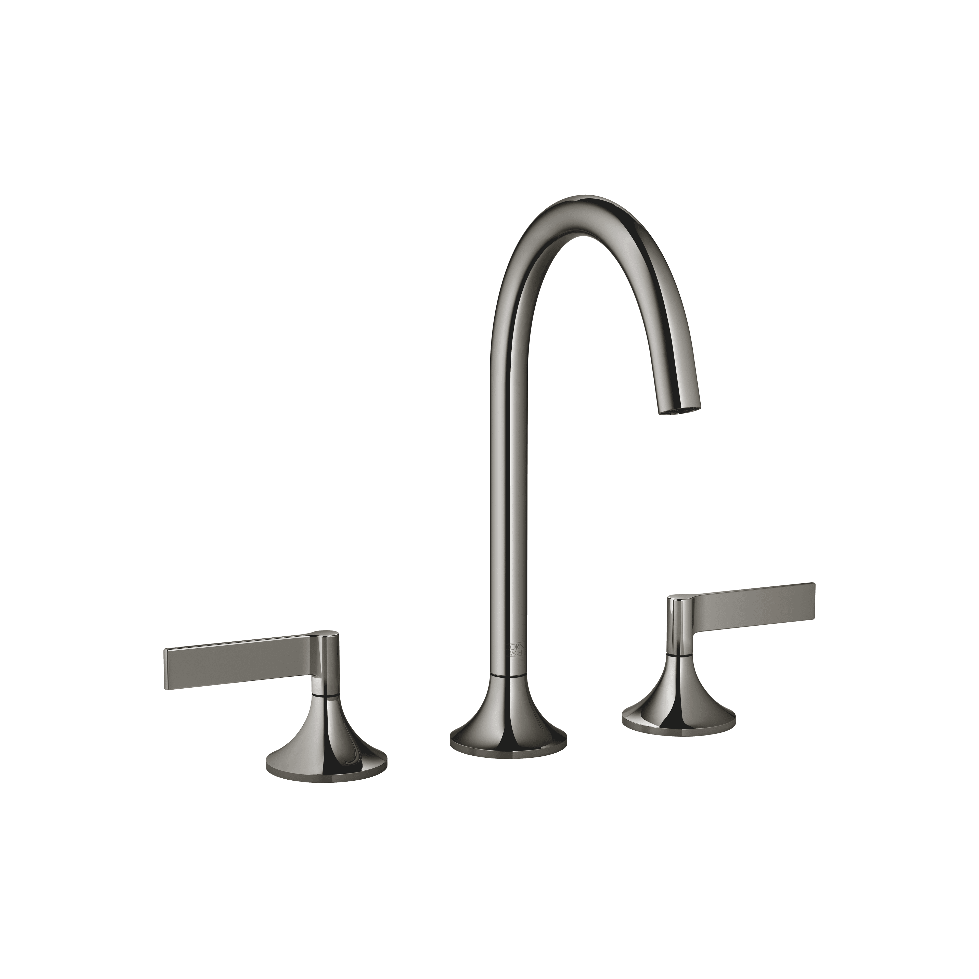 VAIA Three-hole basin mixer with pop-up waste in Dark Chrome