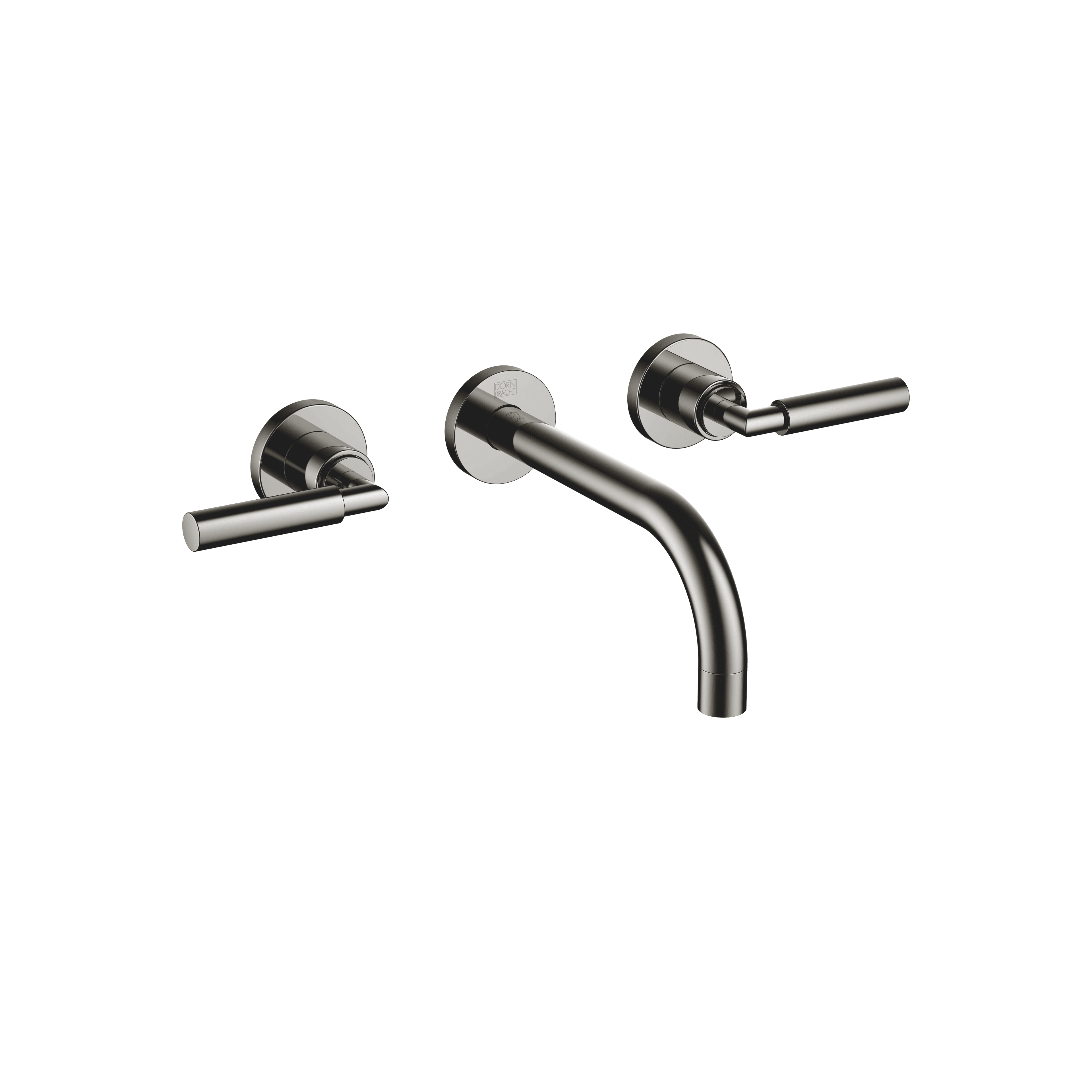 TARA Wall-mounted basin mixer without pop-up waste in Dark Chrome